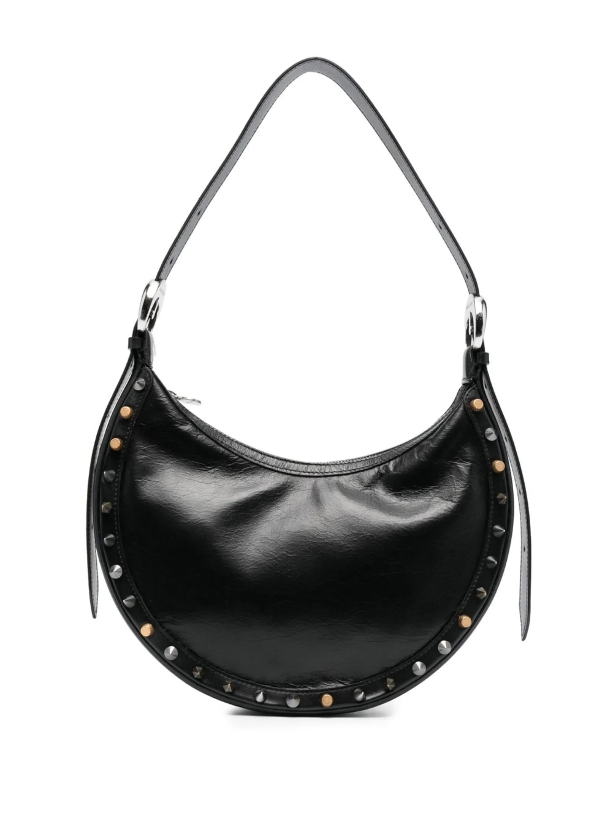 Crescent Moon studded shoulder bag
