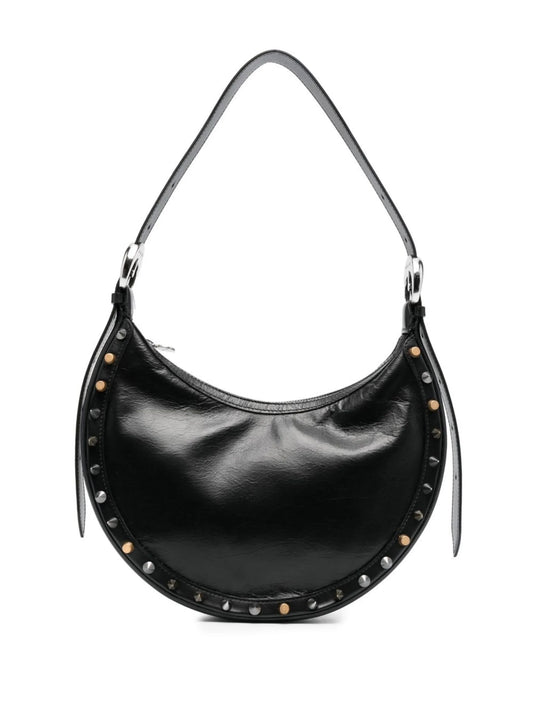 Crescent Moon studded shoulder bag