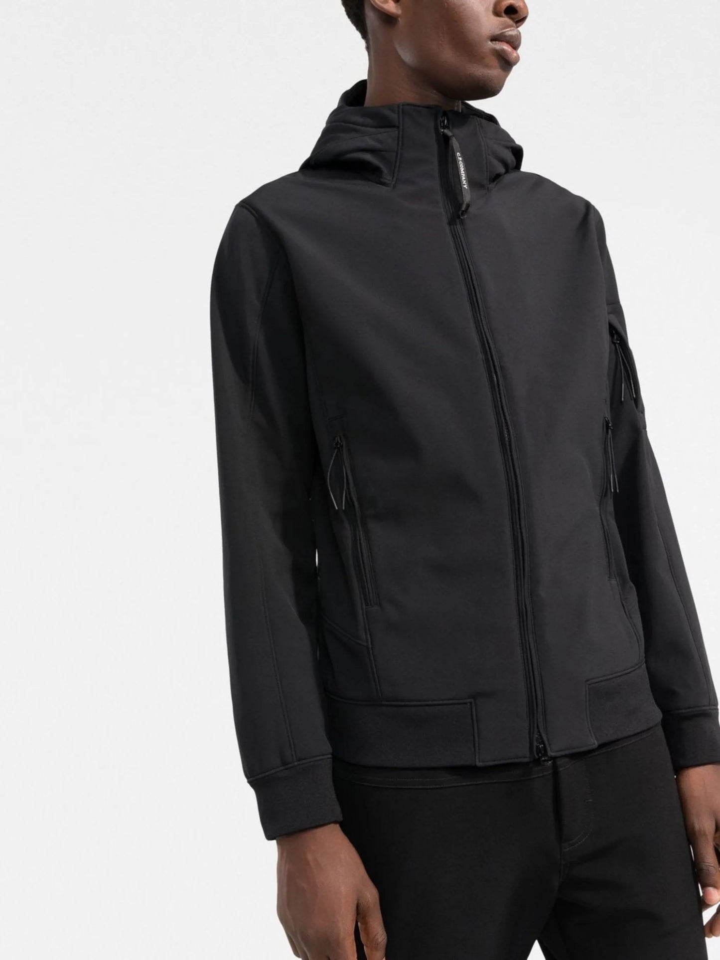 Lens detail hooded jacket