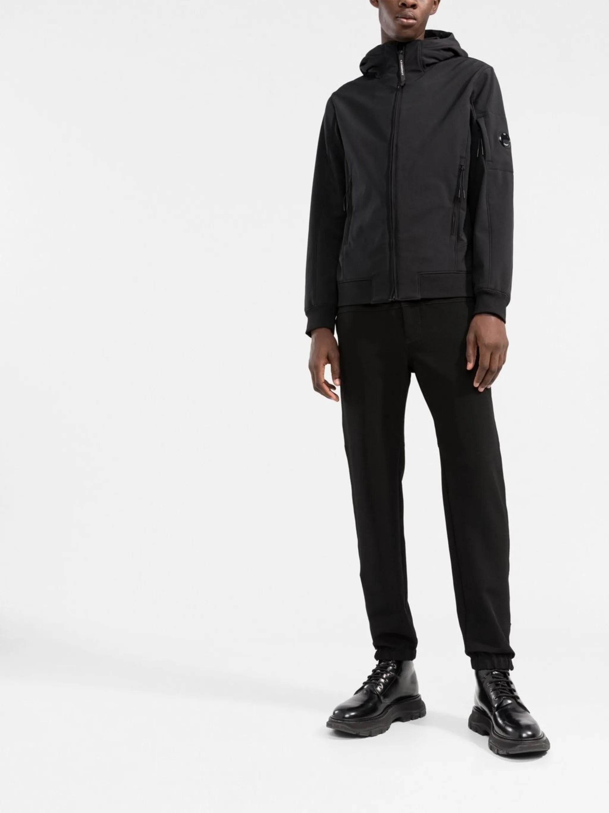 Lens detail hooded jacket