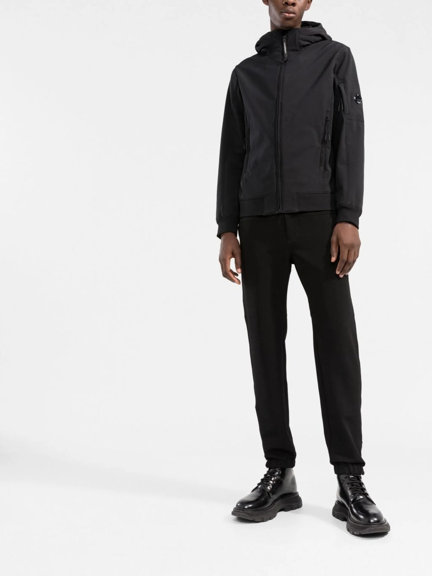 Lens detail hooded jacket