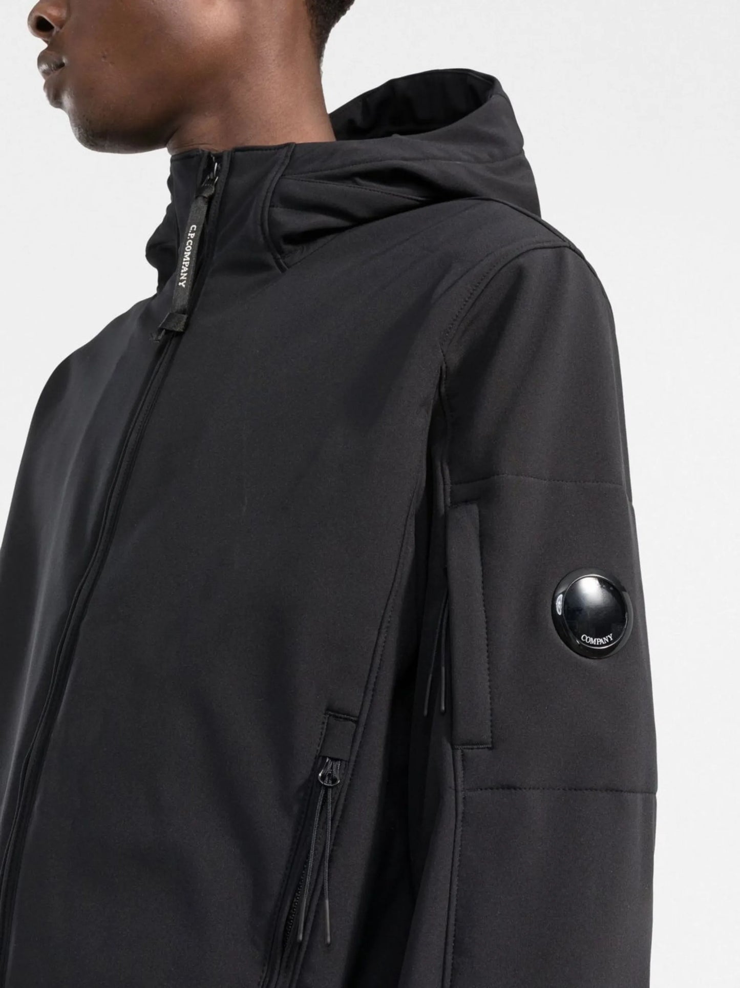 Lens detail hooded jacket