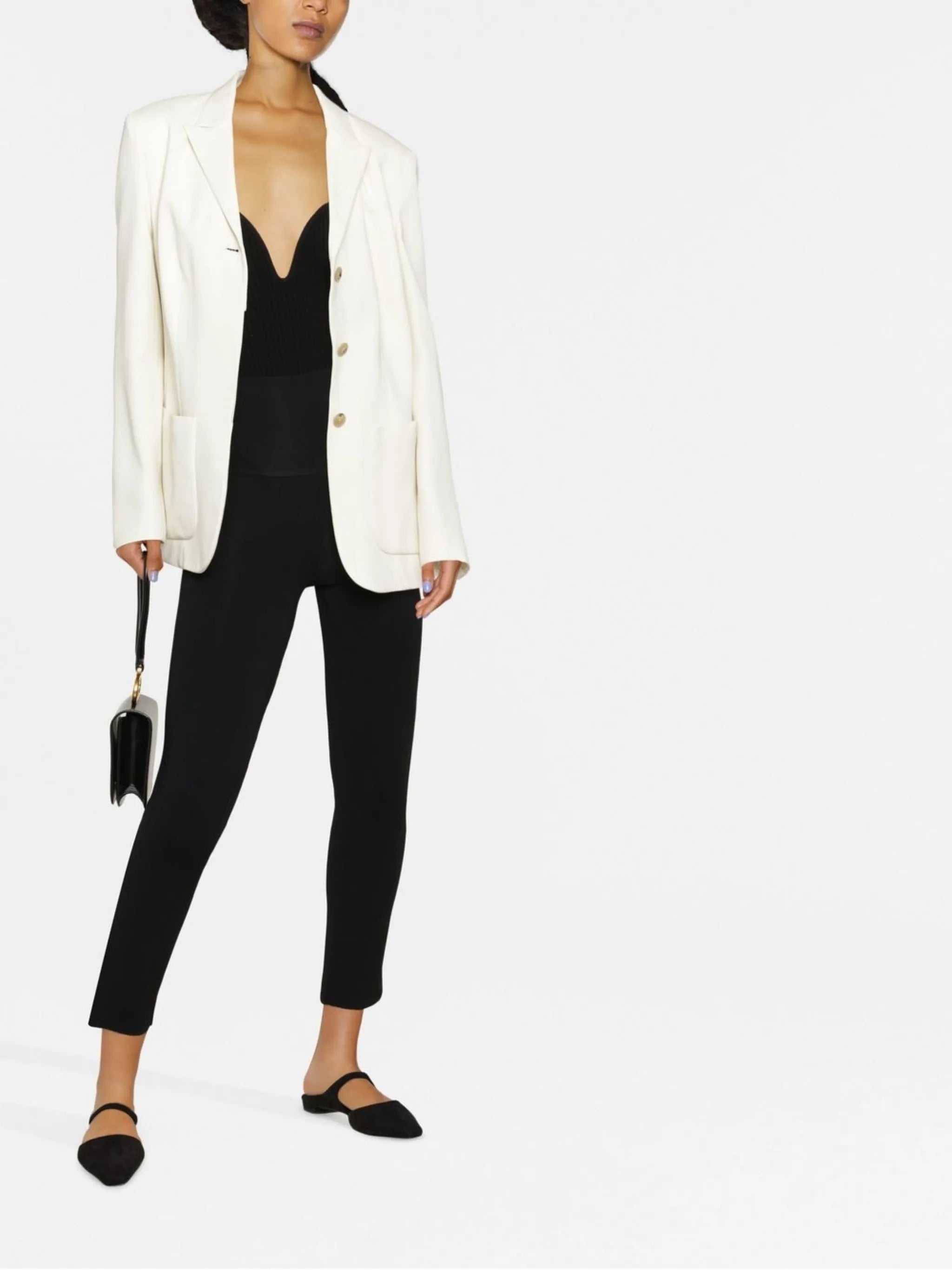 high-waisted cropped trousers