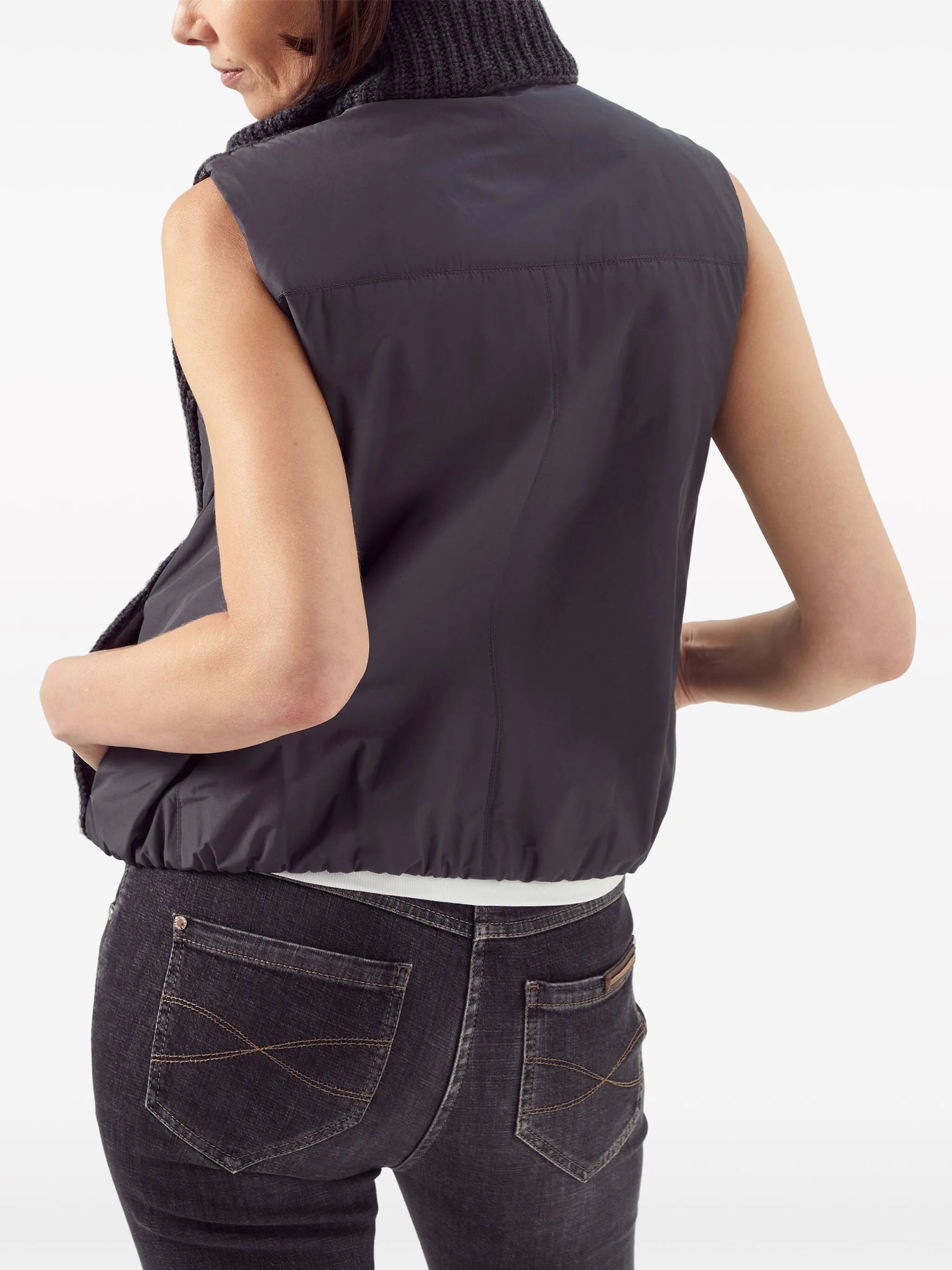 reversible padded zip-up gilet