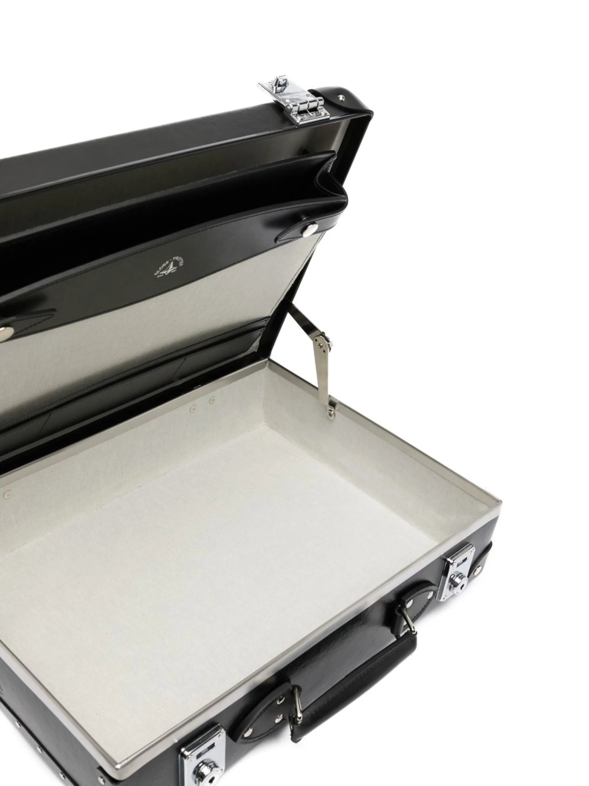 Chrome leather briefcase