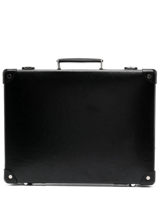 Chrome leather briefcase