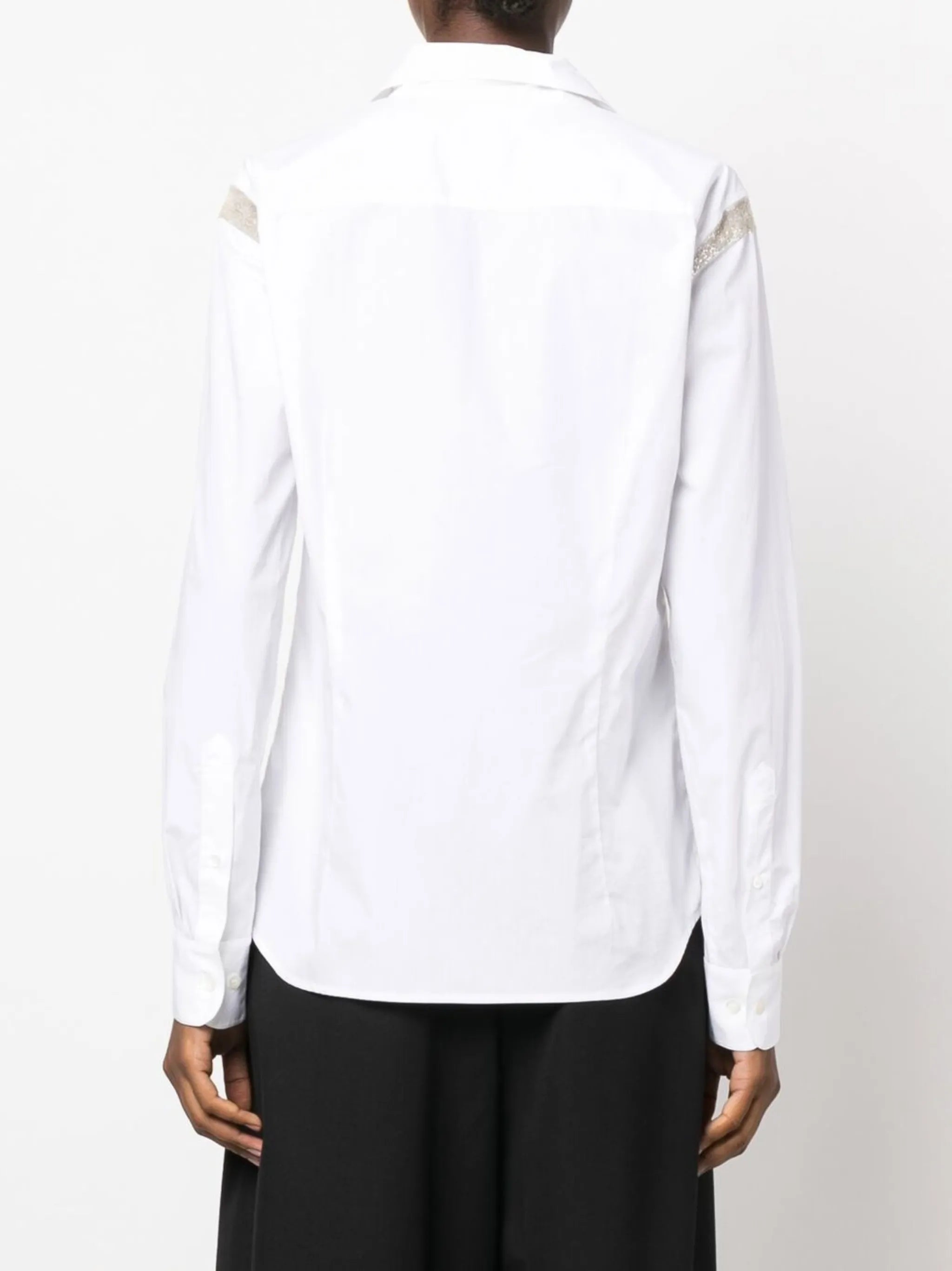 embellished cotton long-sleeve shirt