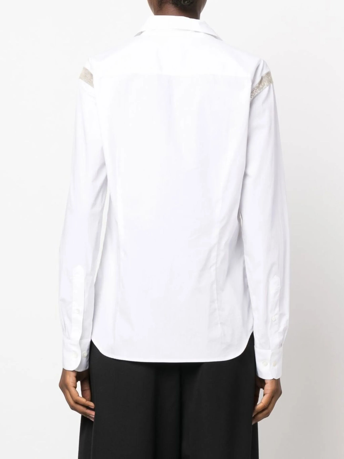 embellished cotton long-sleeve shirt