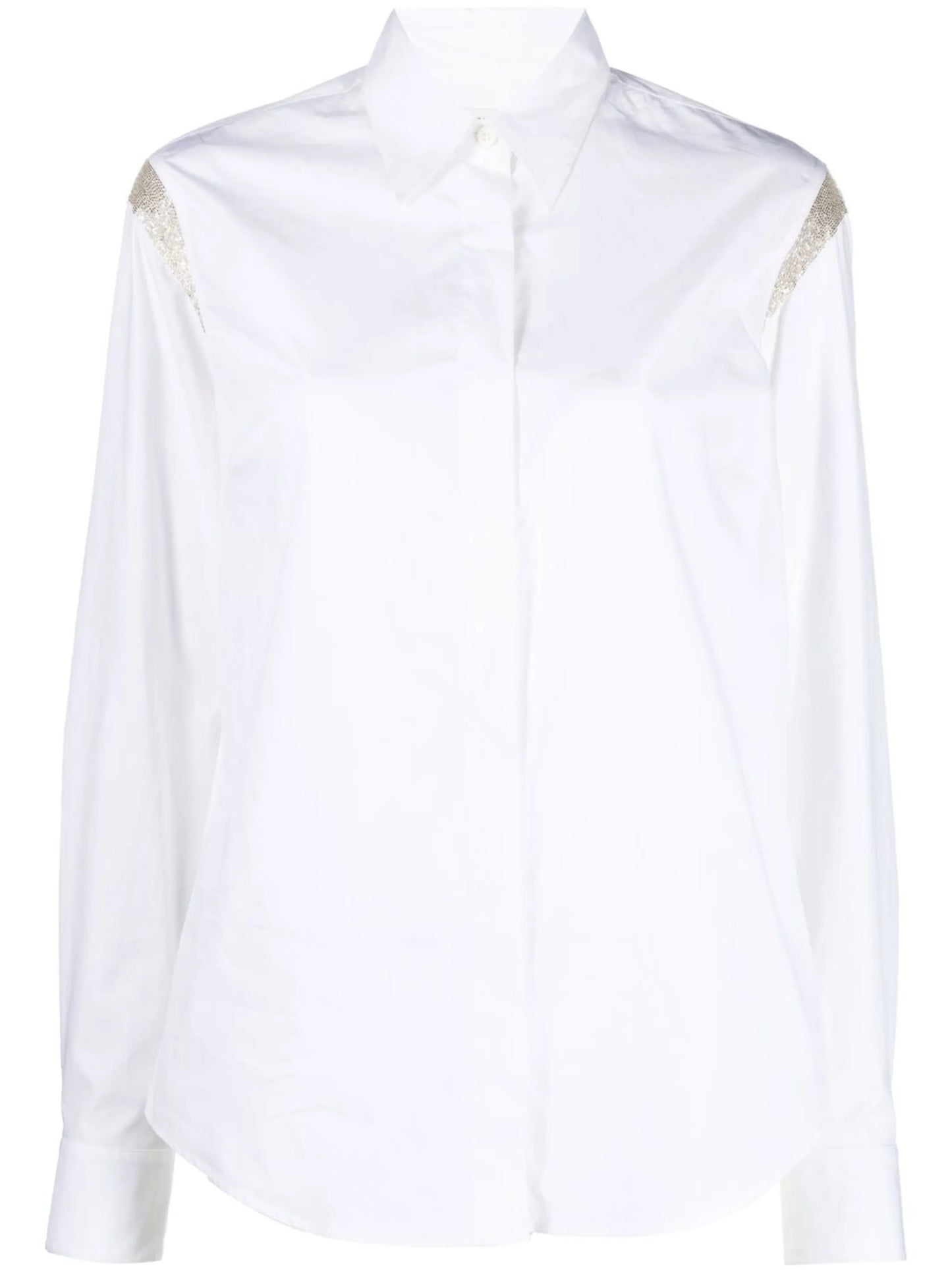 embellished cotton long-sleeve shirt