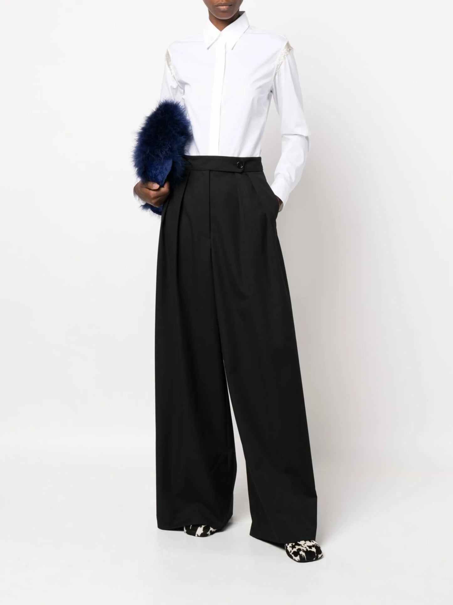 embellished cotton long-sleeve shirt