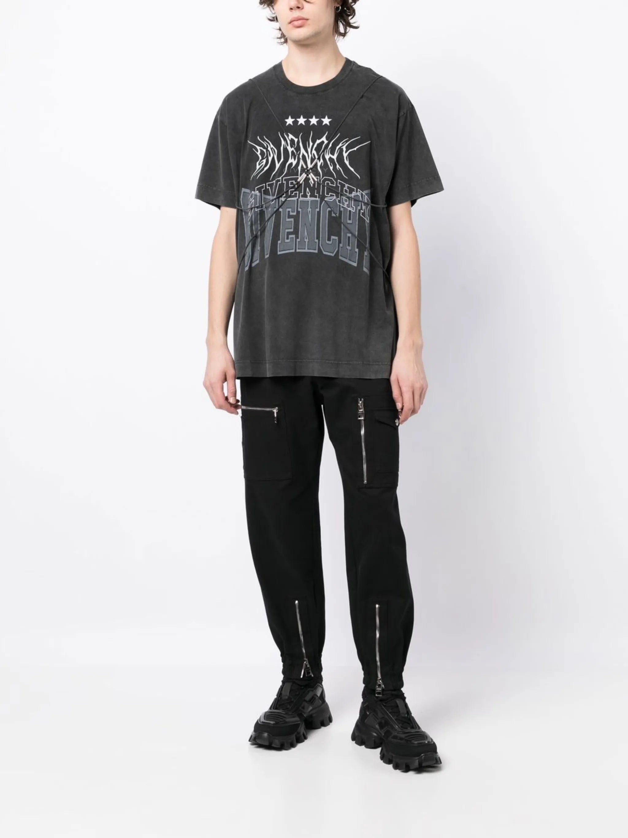 harness-detail logo T-shirt