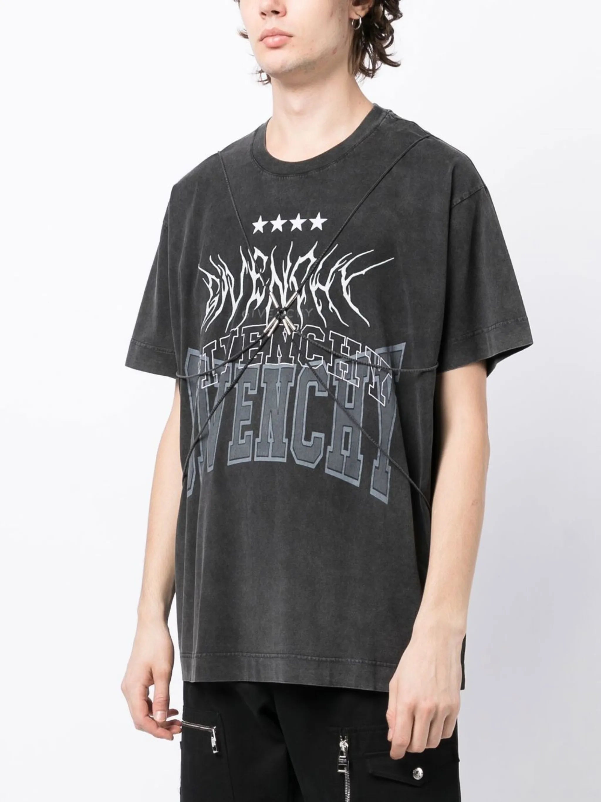 harness-detail logo T-shirt