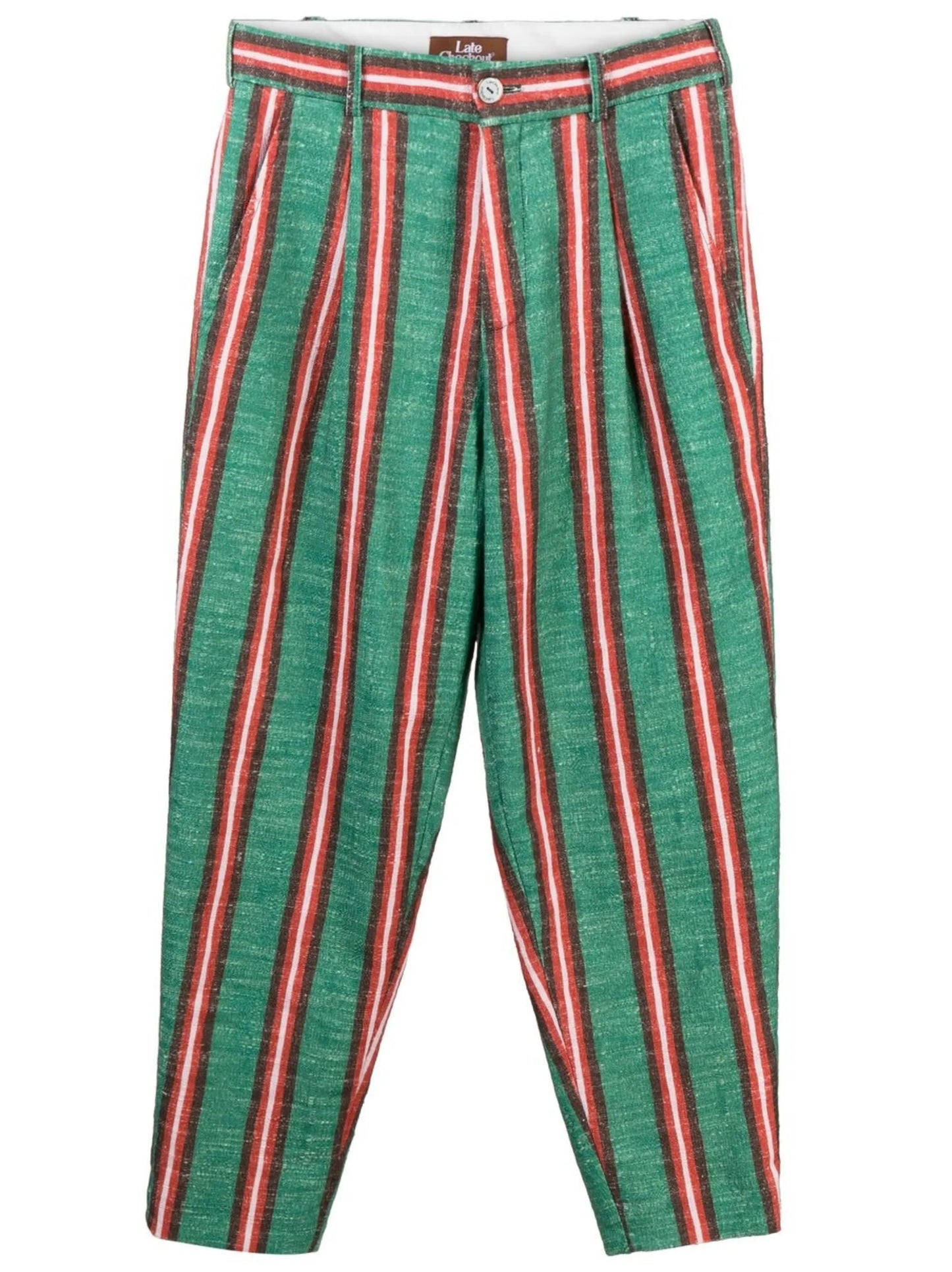 cropped stripe-print trousers