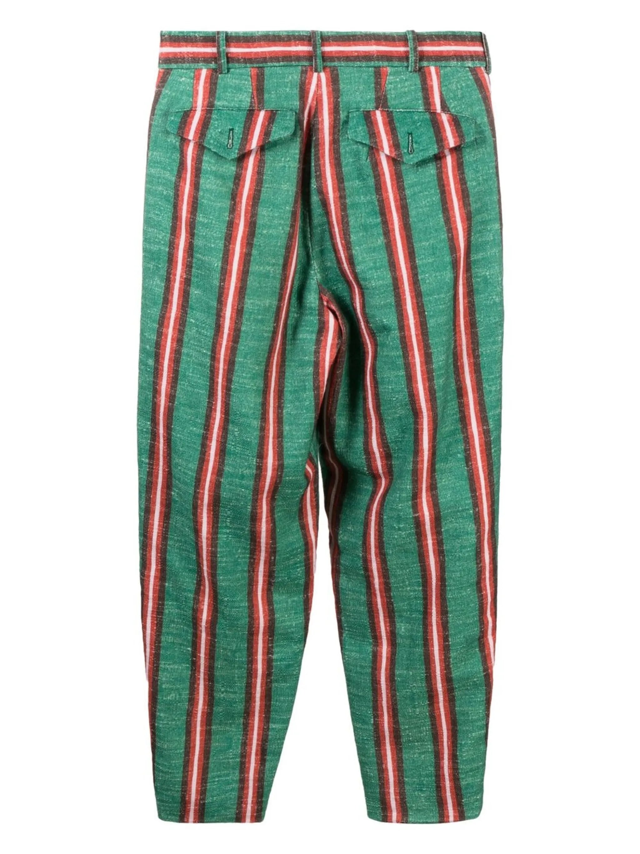 cropped stripe-print trousers