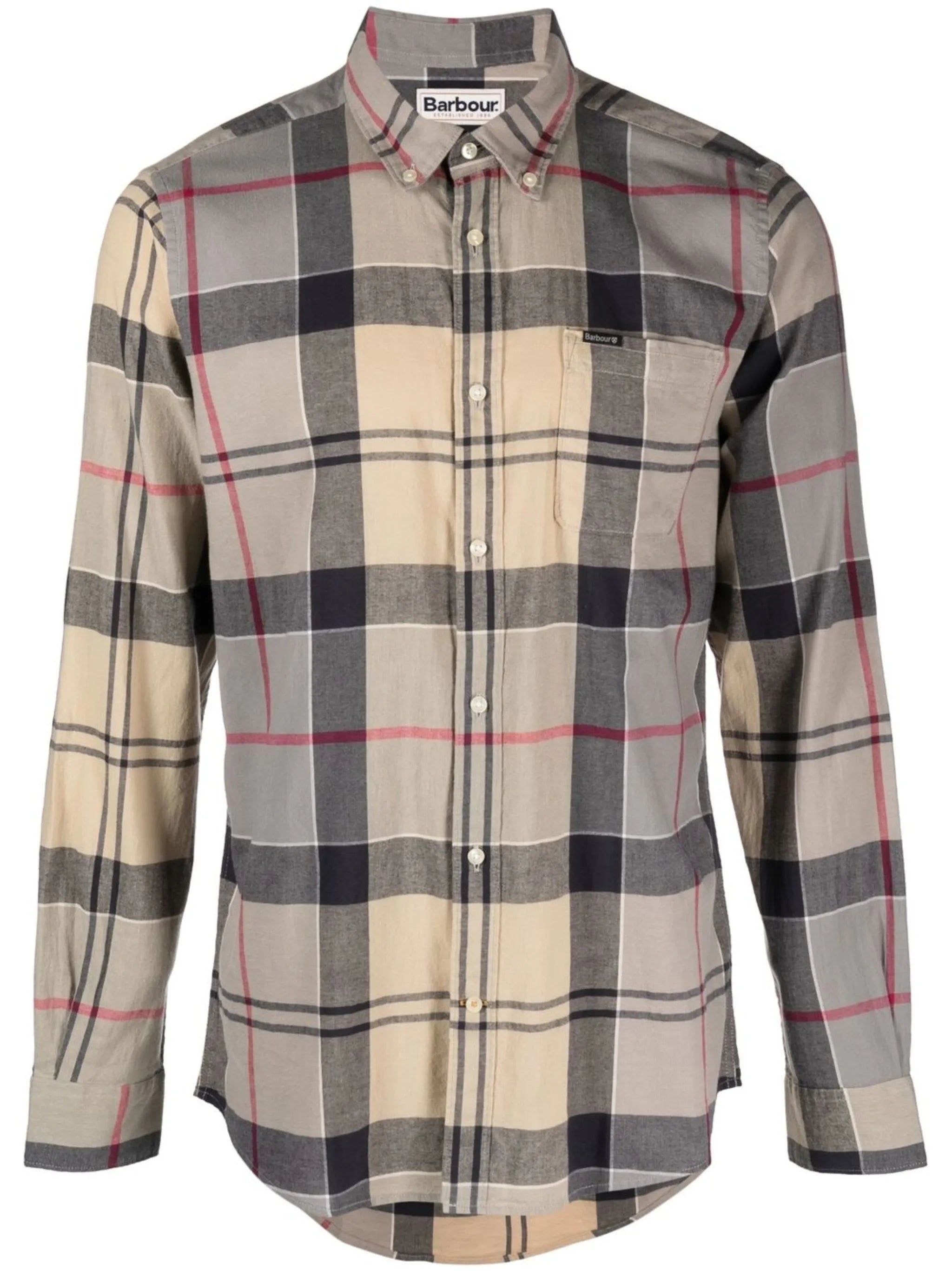 plaid-check print long-sleeved shirt