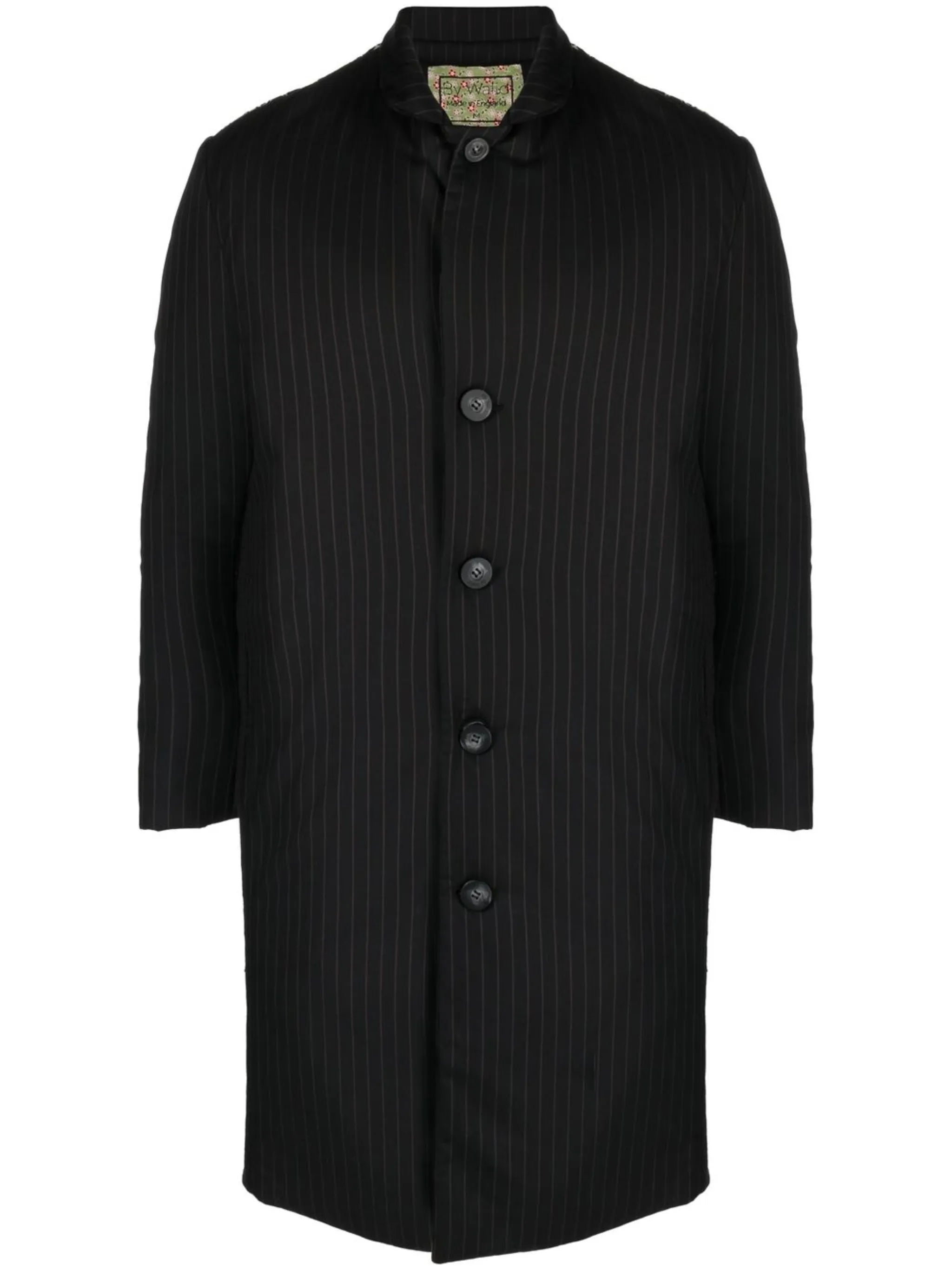 embroidered-detail single-breasted coat