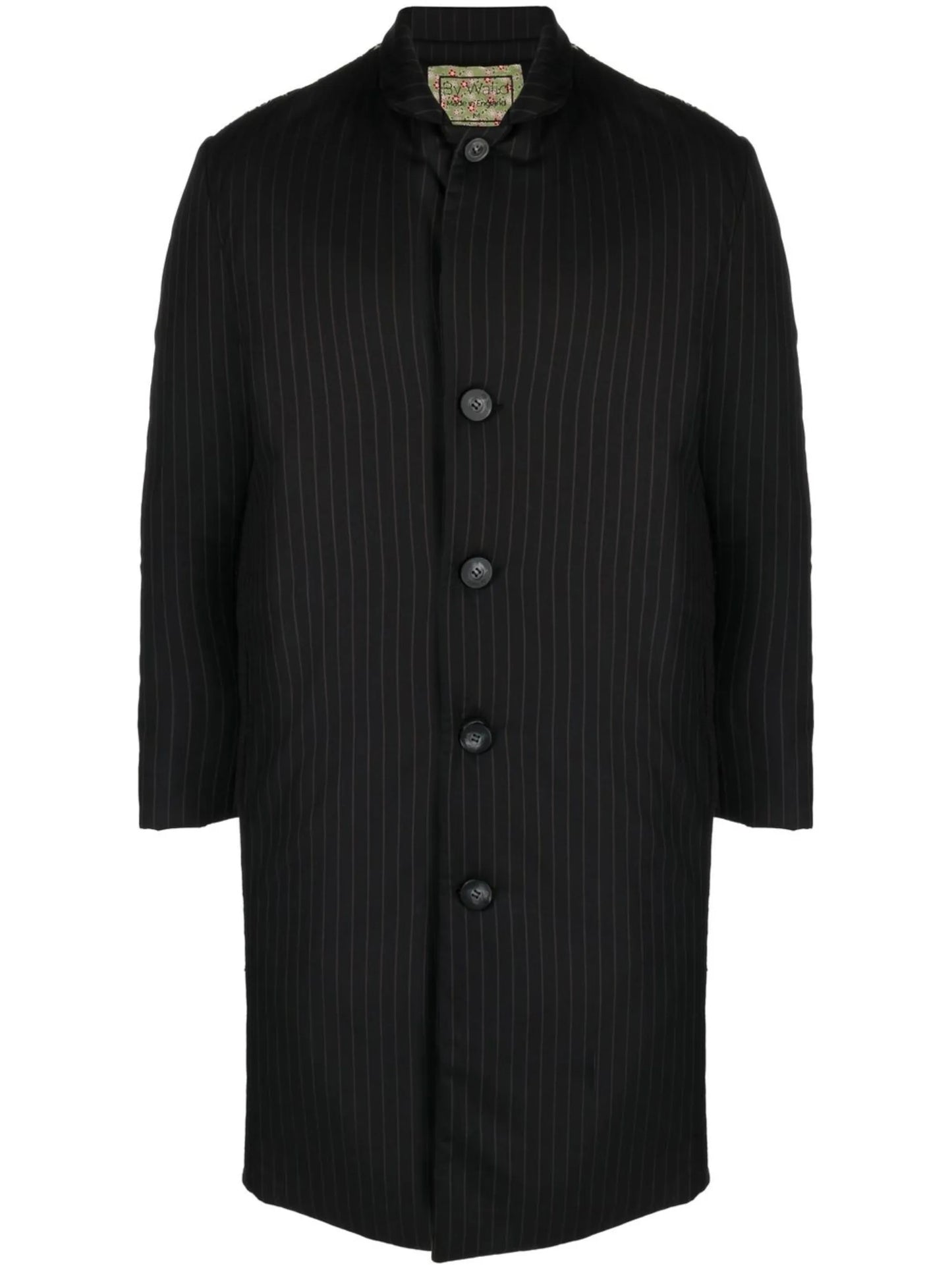 embroidered-detail single-breasted coat