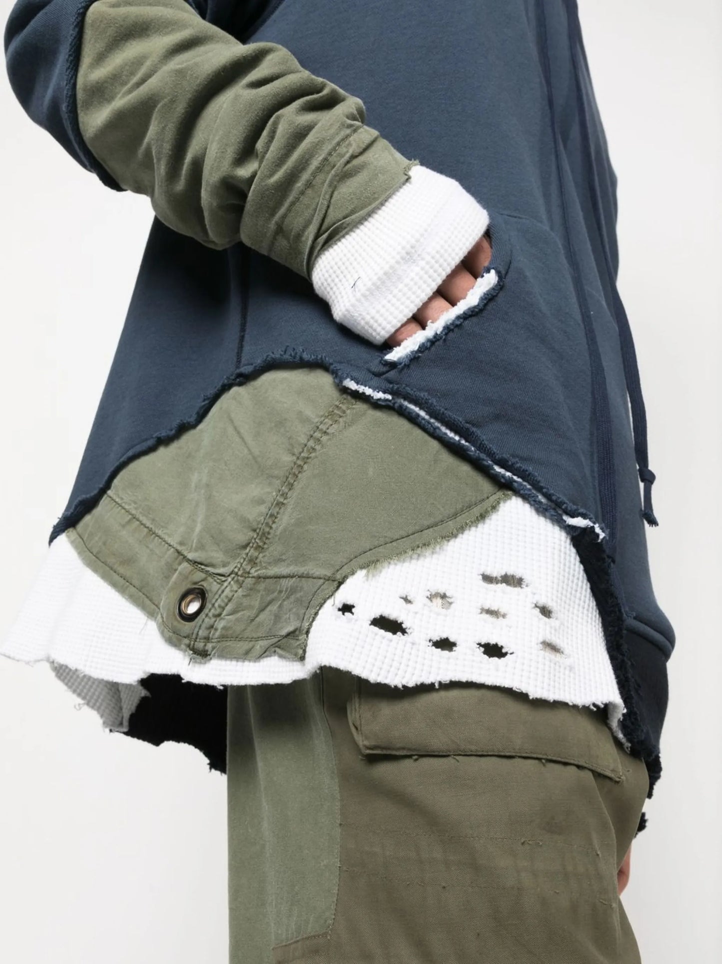 patchwork army fragment hoodie