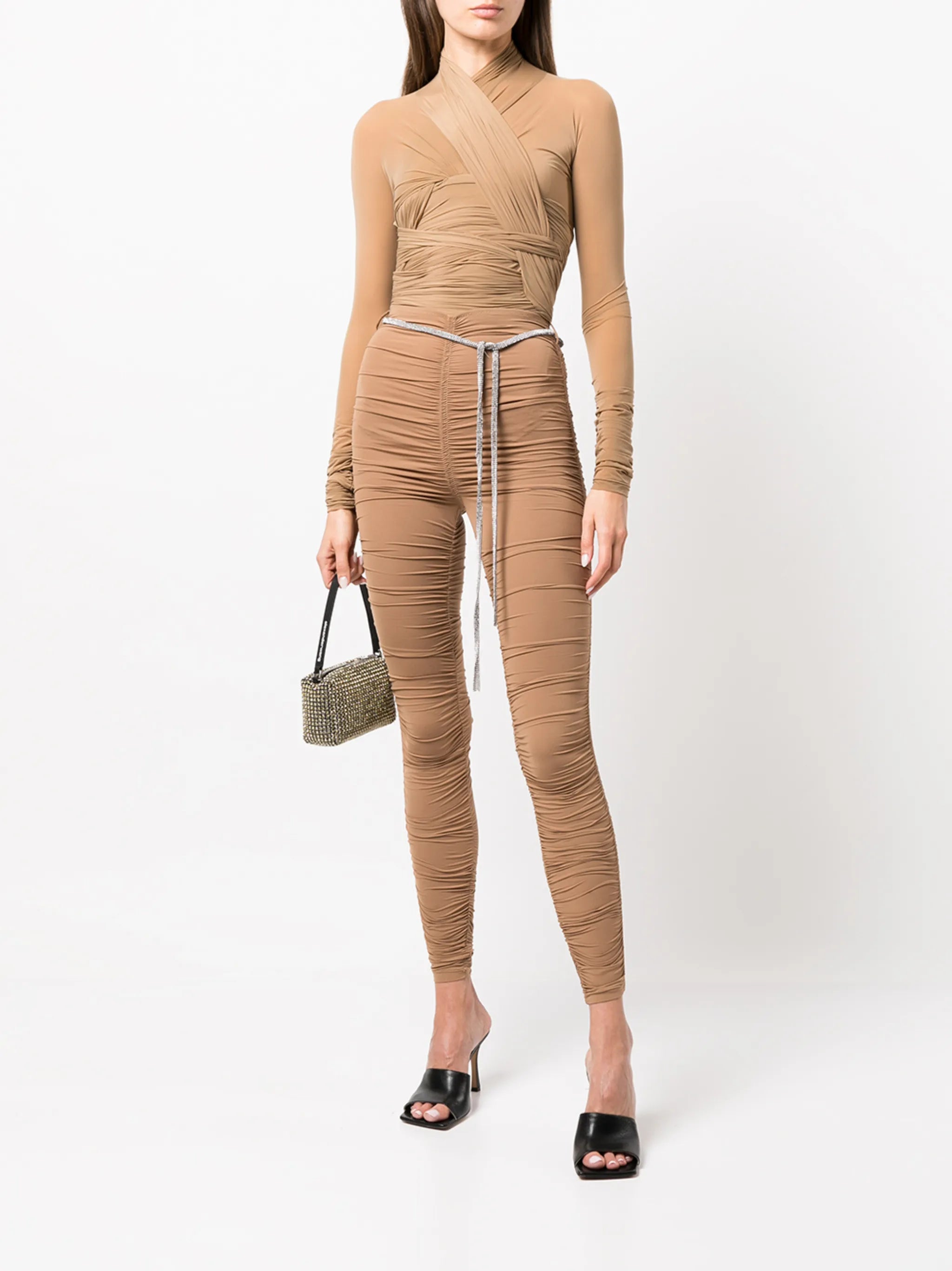 ruched high-rise leggings