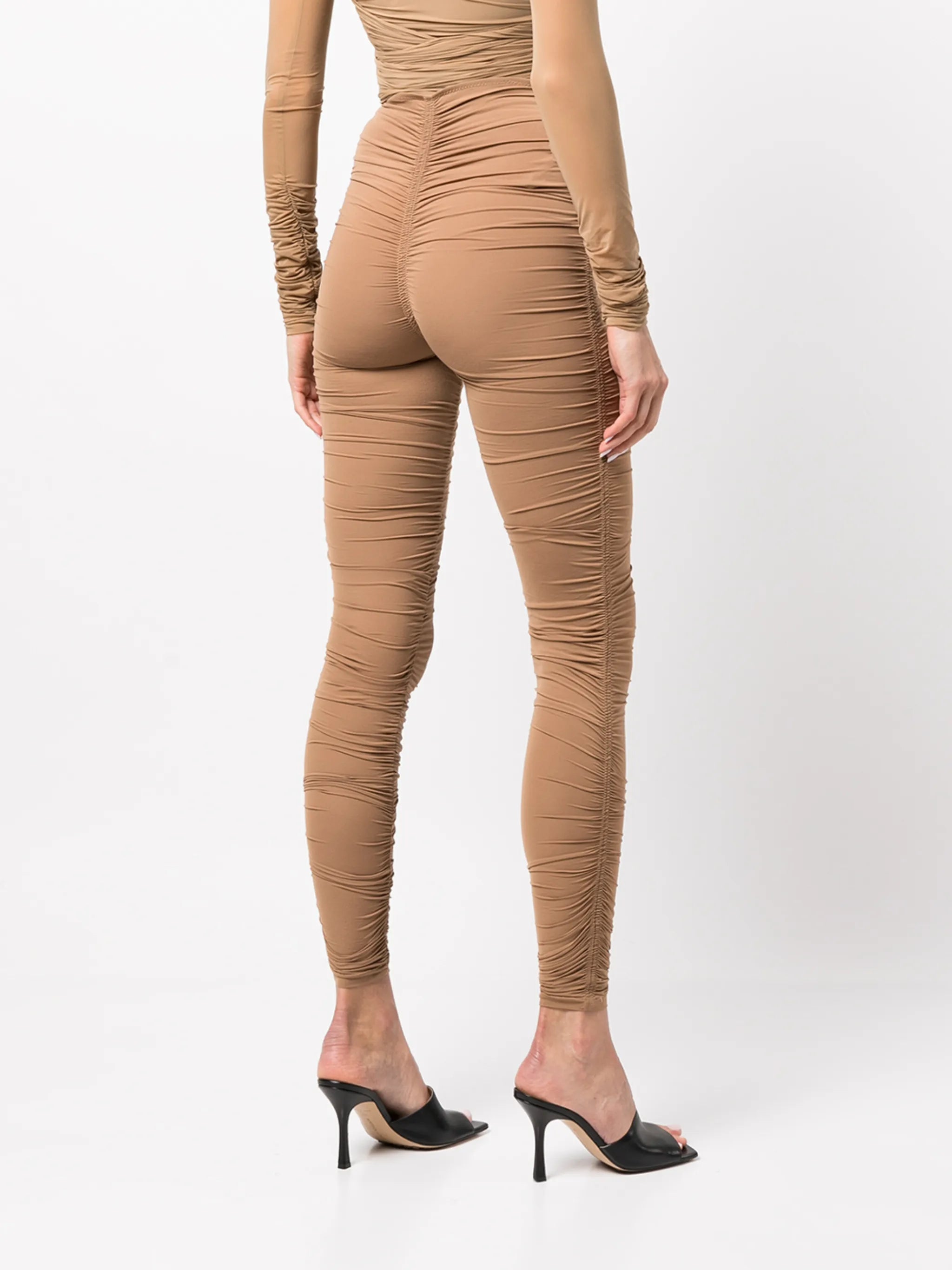 ruched high-rise leggings