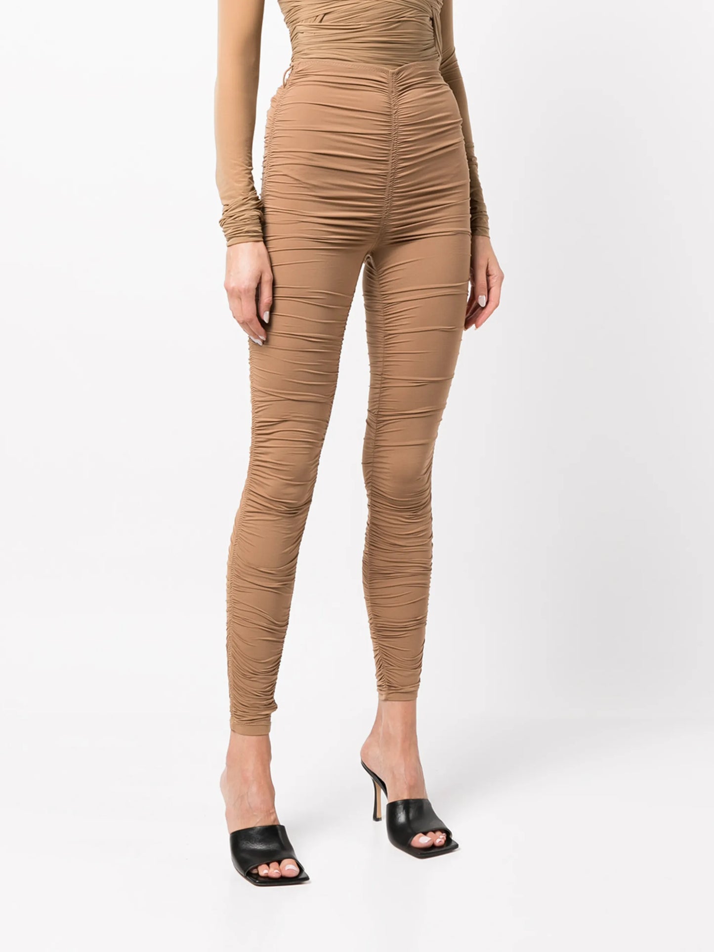 ruched high-rise leggings