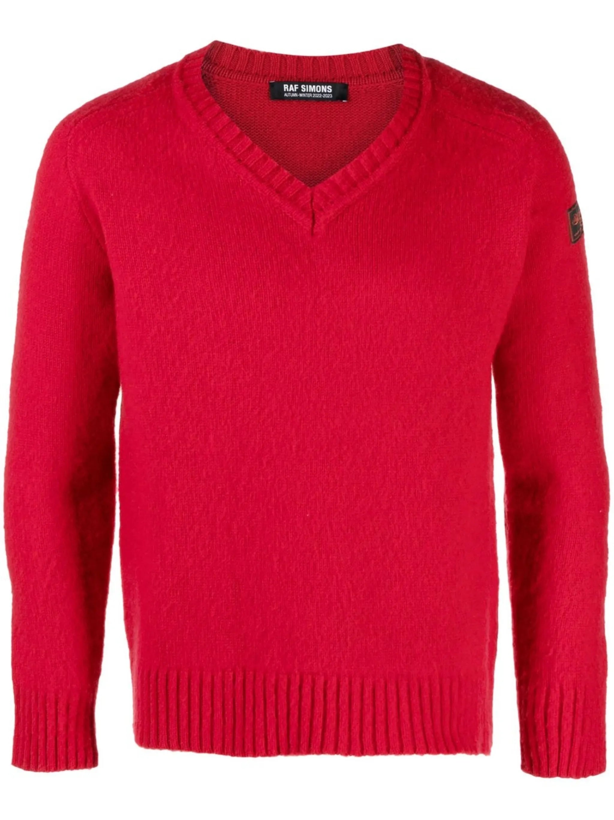 V-neck knitted jumper