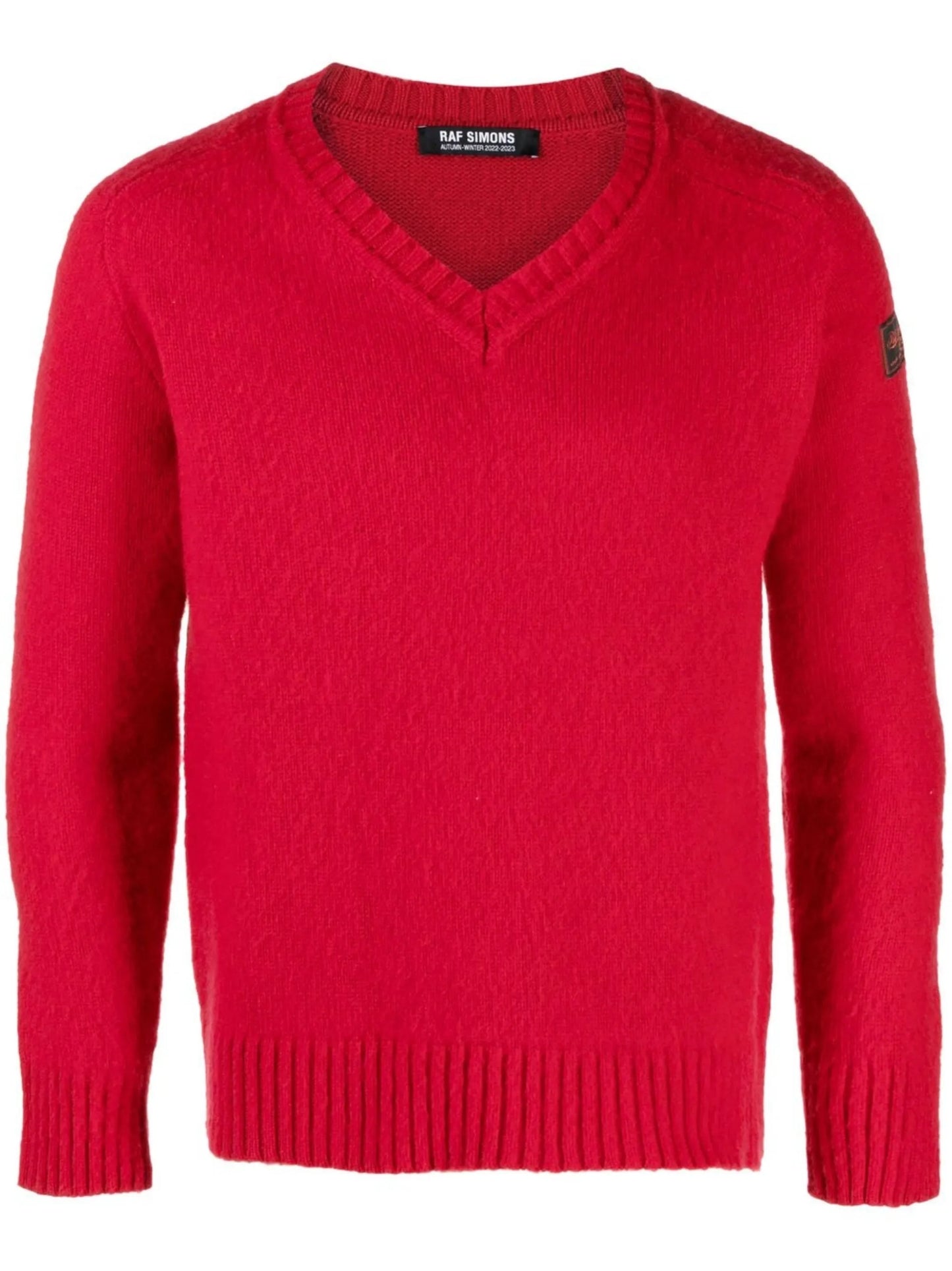 V-neck knitted jumper