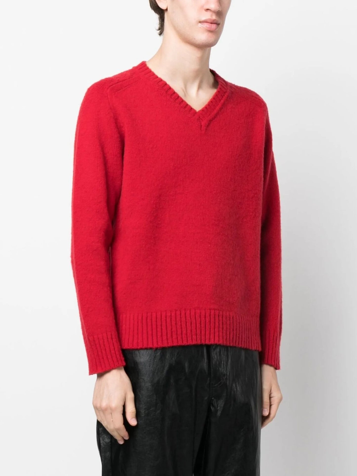 V-neck knitted jumper