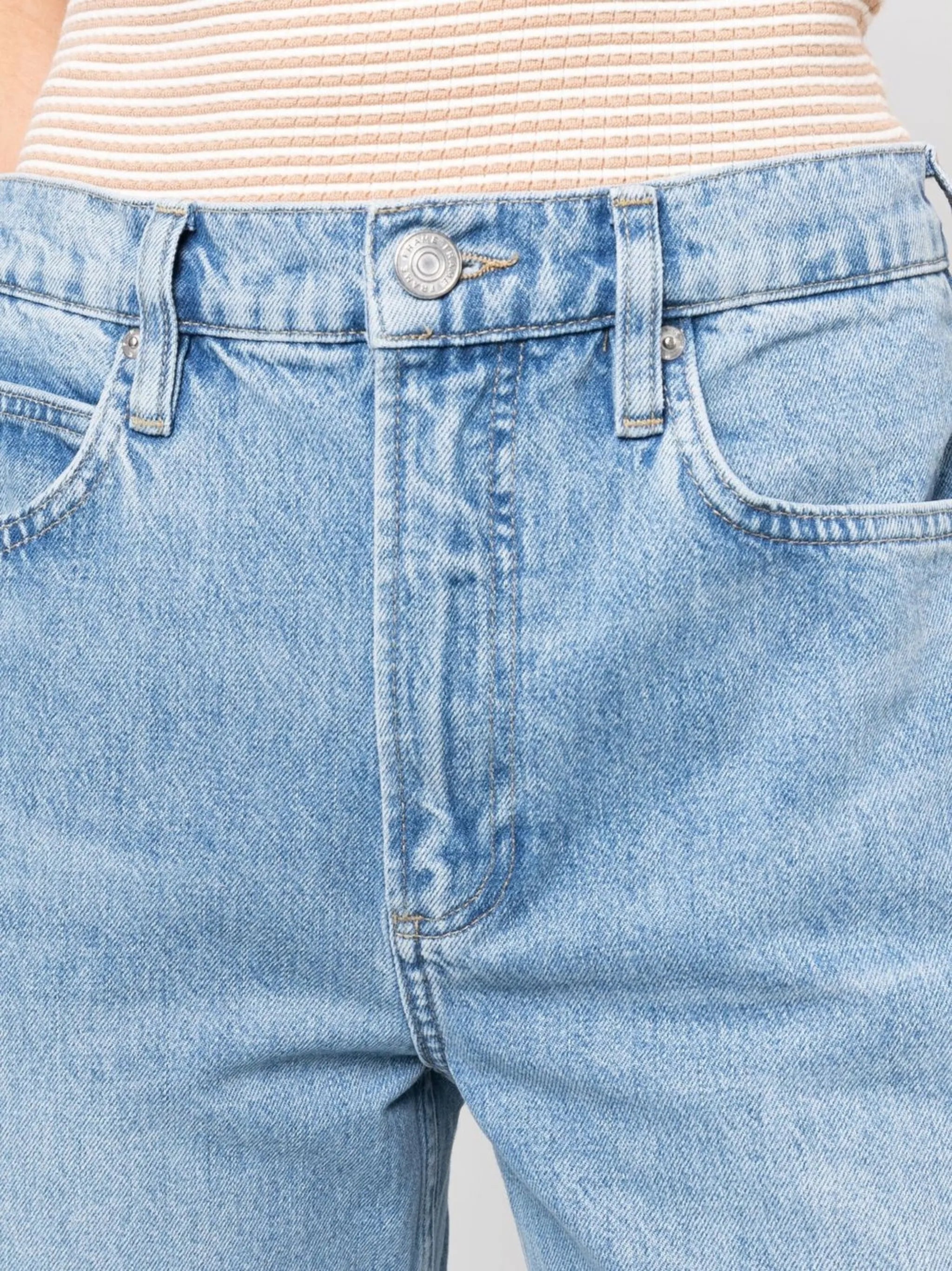 high-waist straight-leg jeans