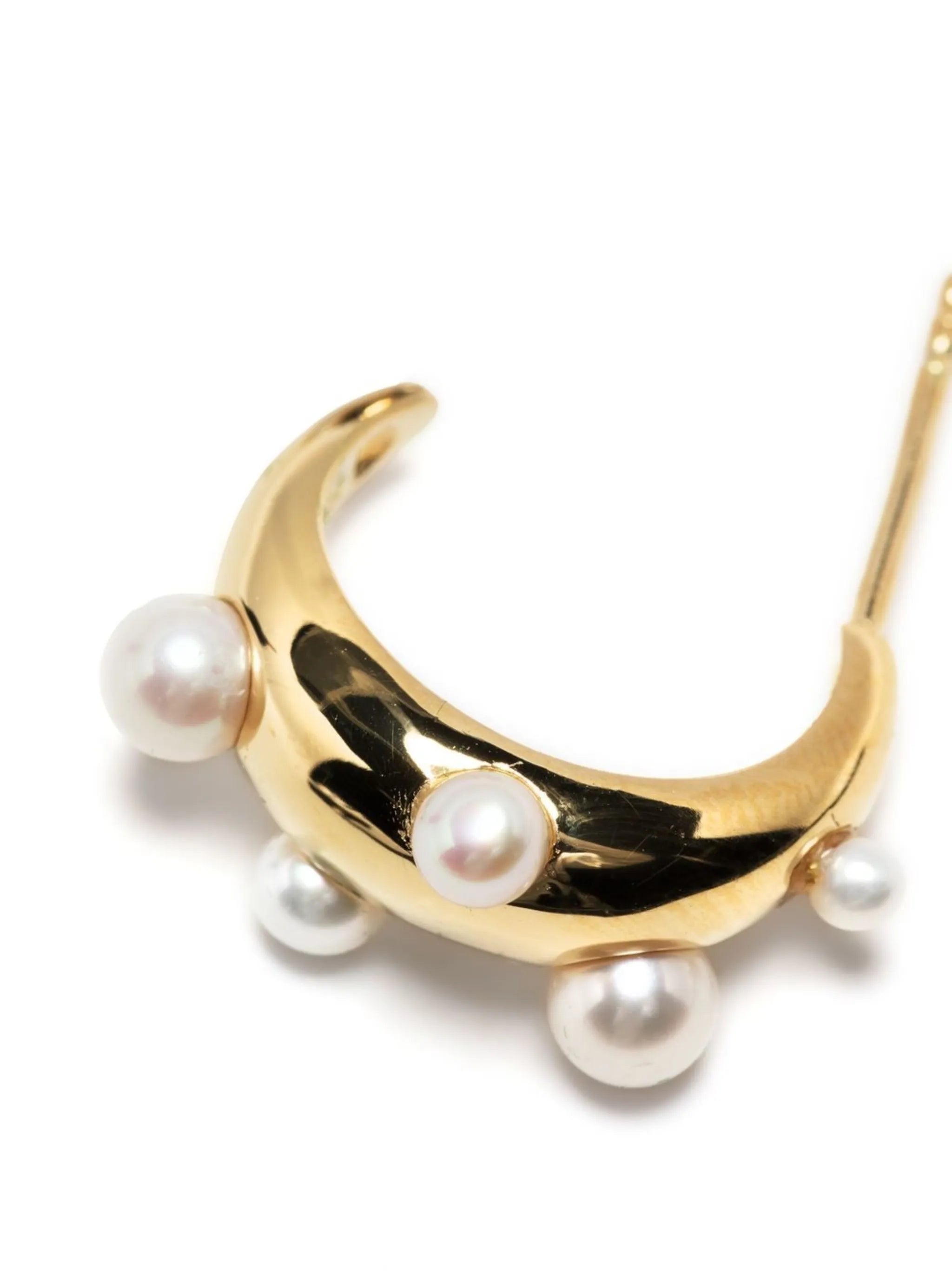 pearl-embellished hoop earrings