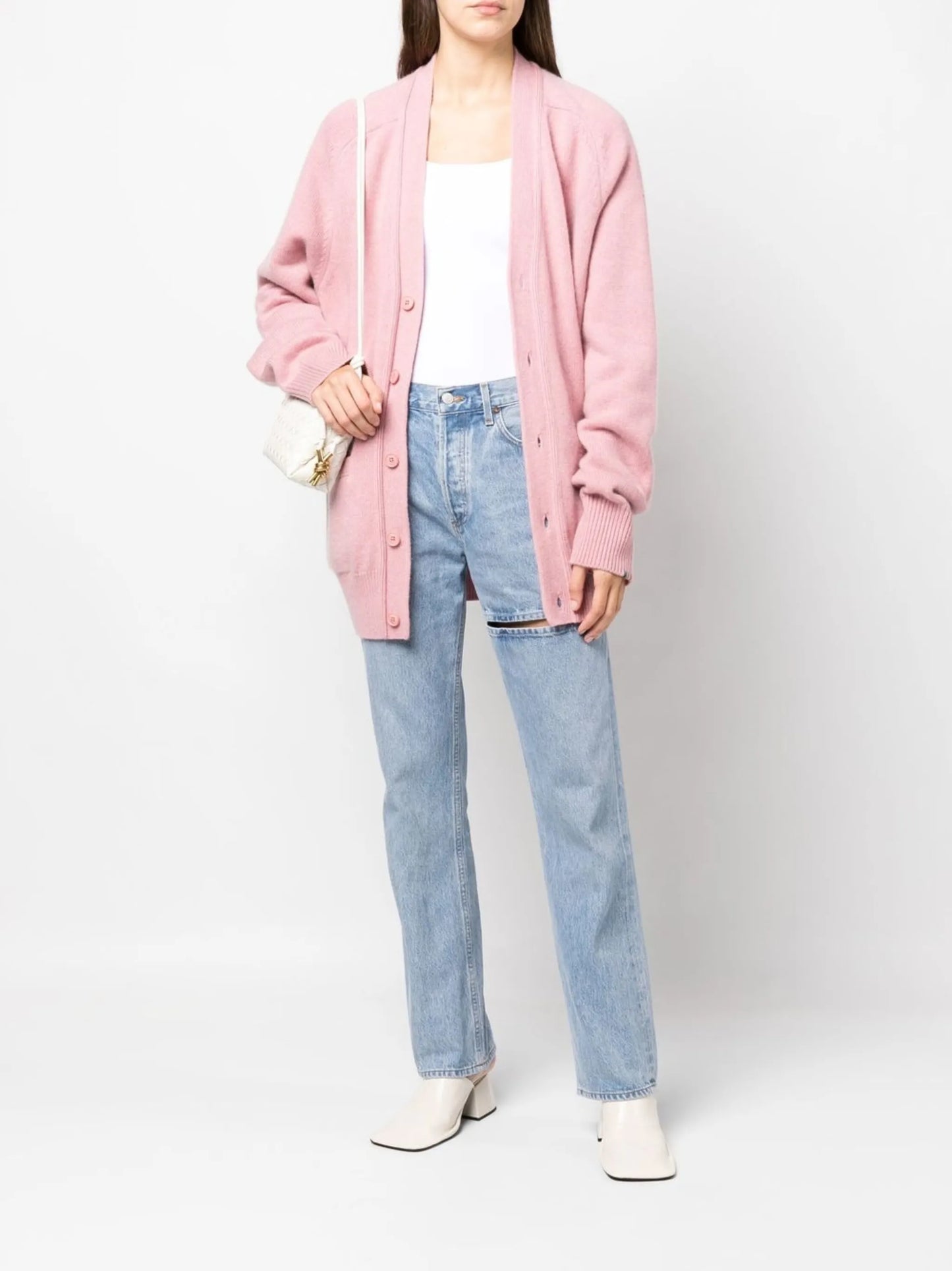 slit-detail jeans