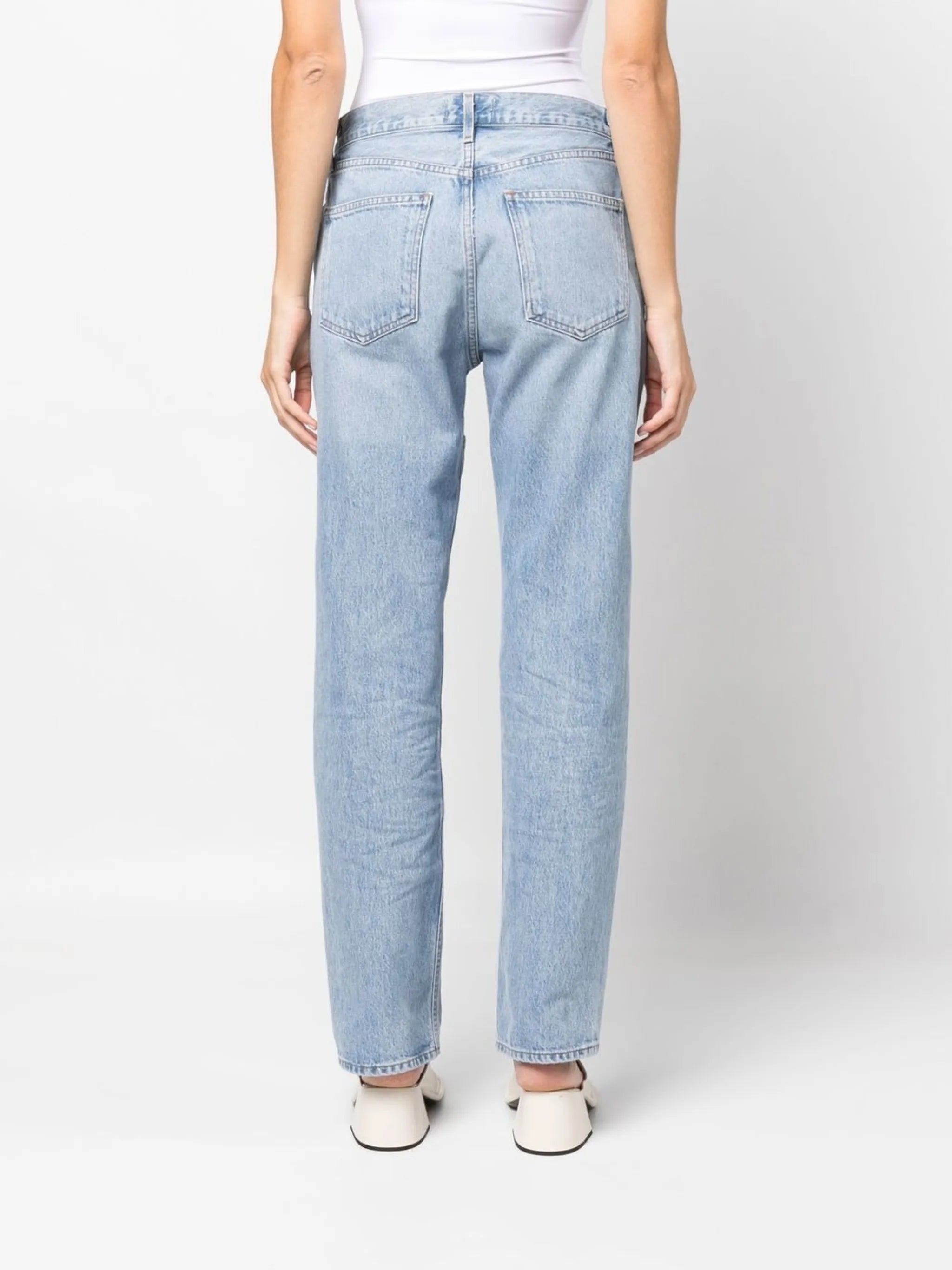 slit-detail jeans