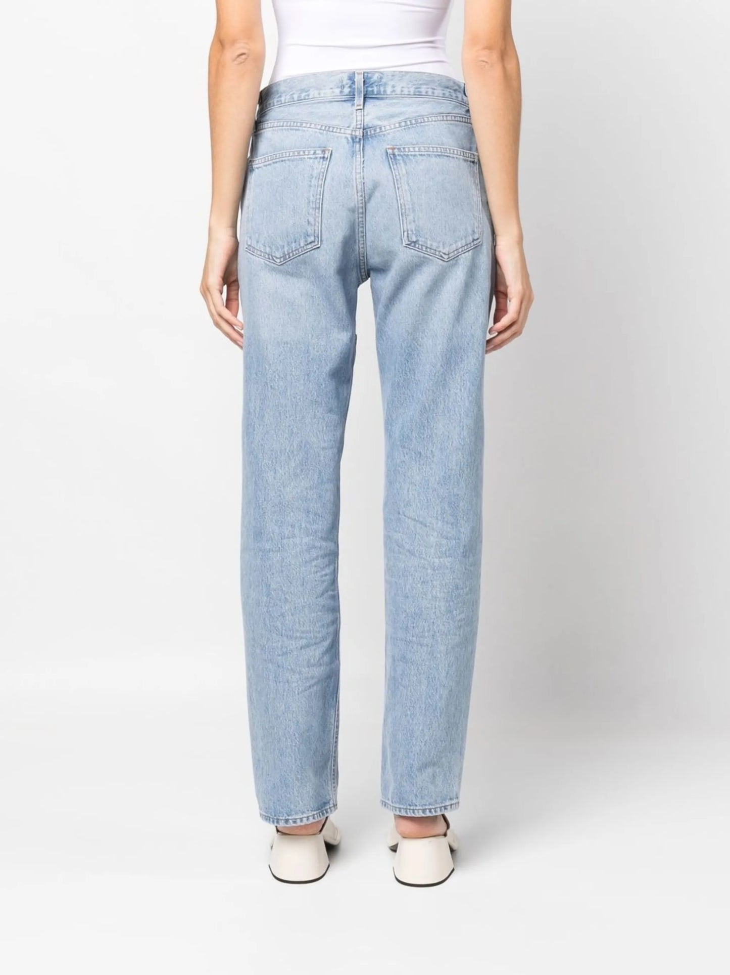 slit-detail jeans