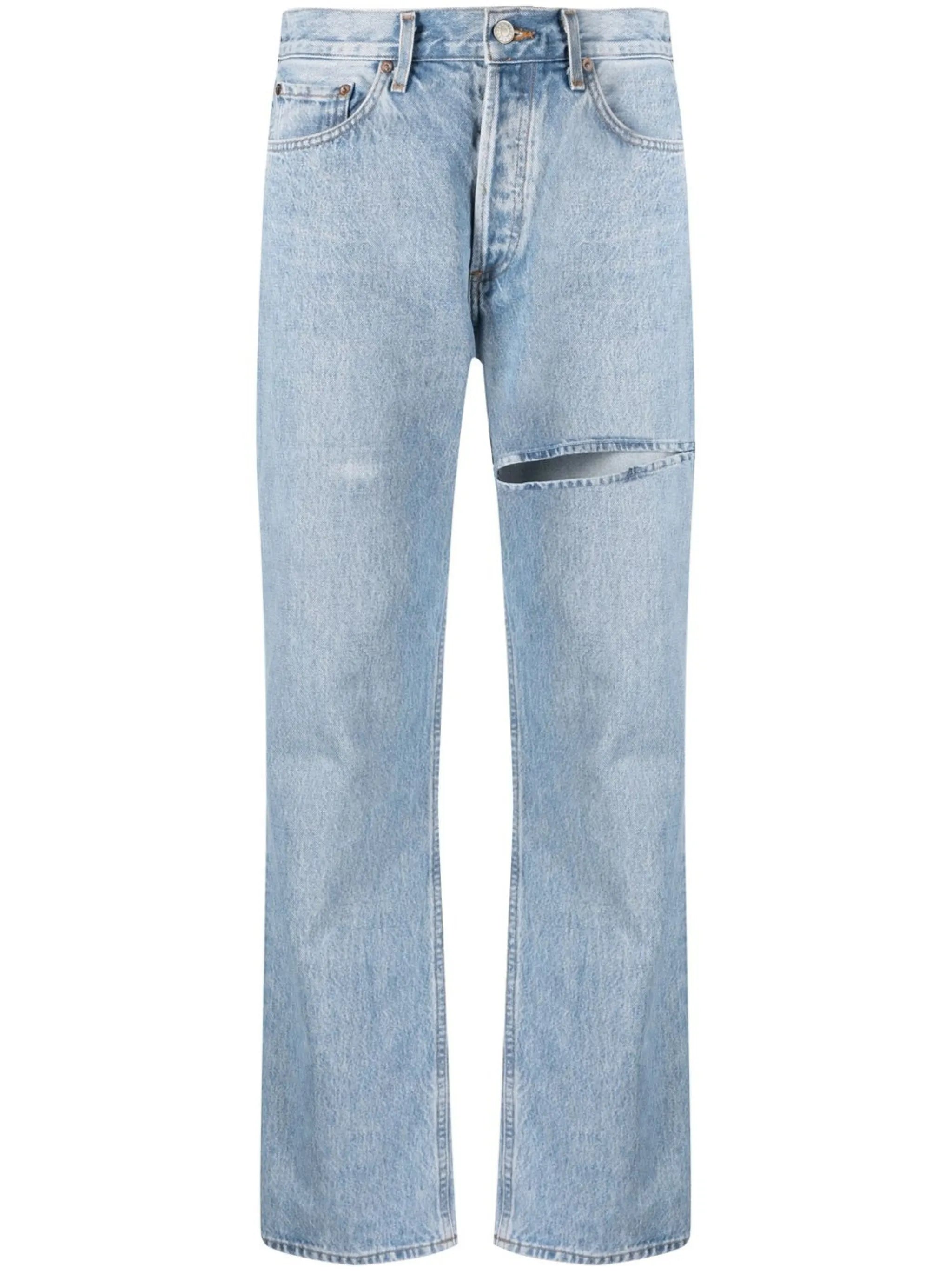 slit-detail jeans