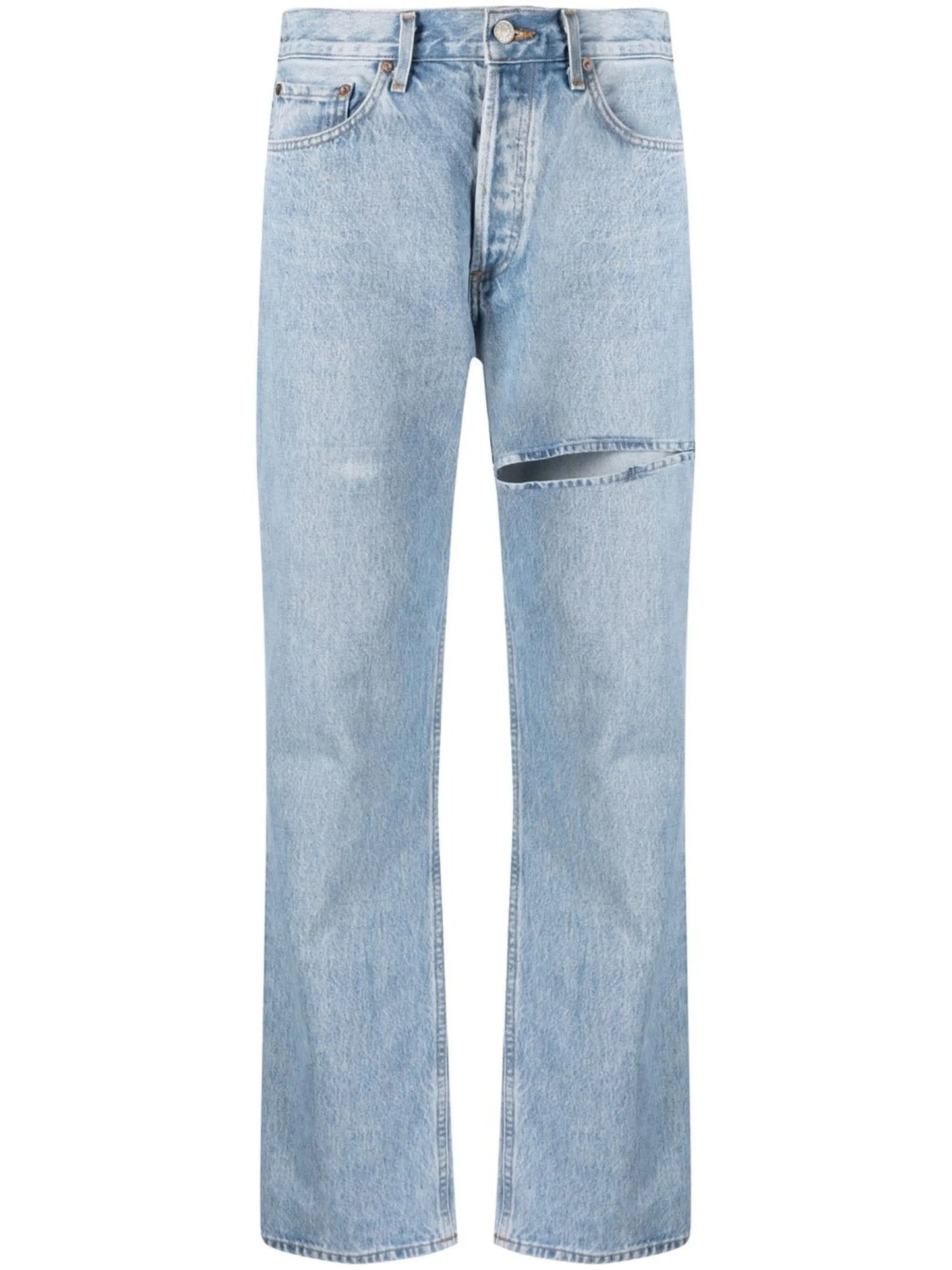 slit-detail jeans