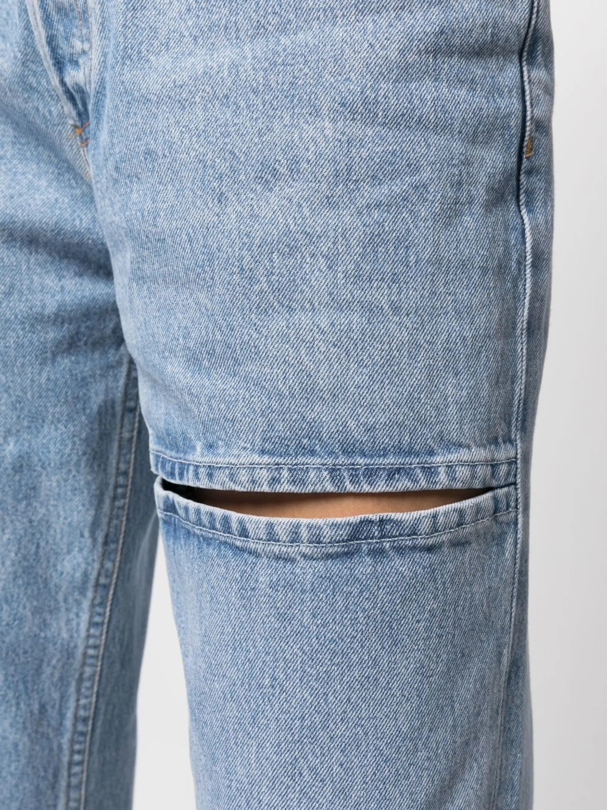 slit-detail jeans
