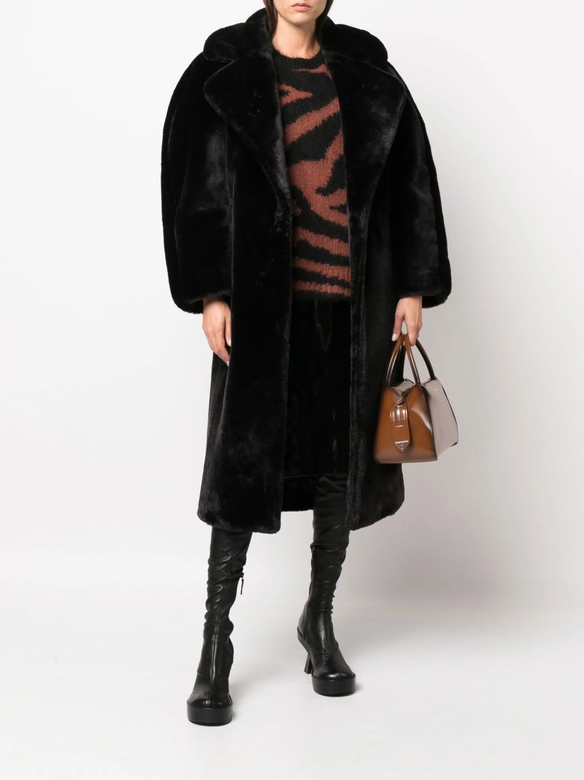 Royal Tris faux-fur coat