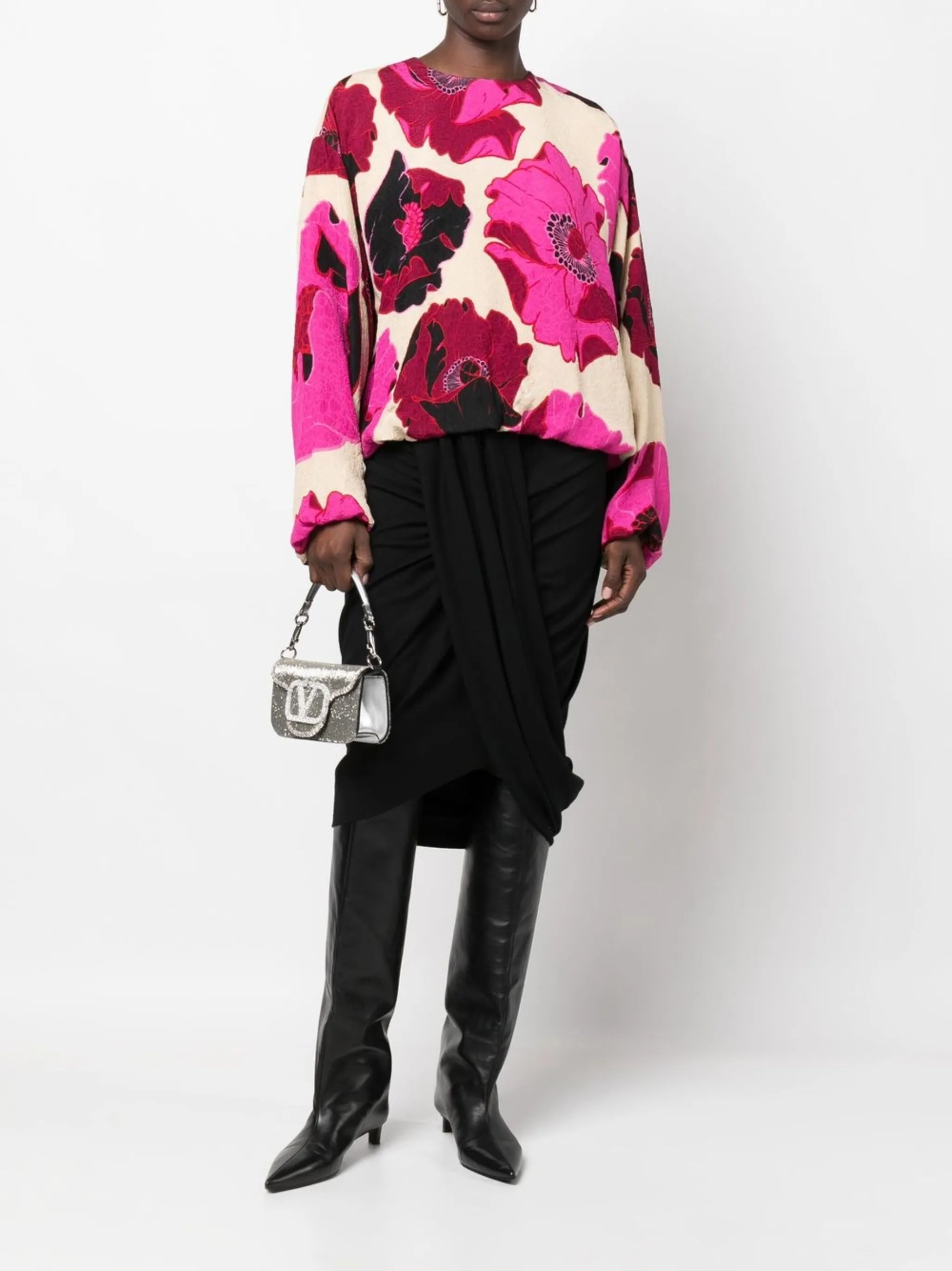 Sabrina draped jersey skirt