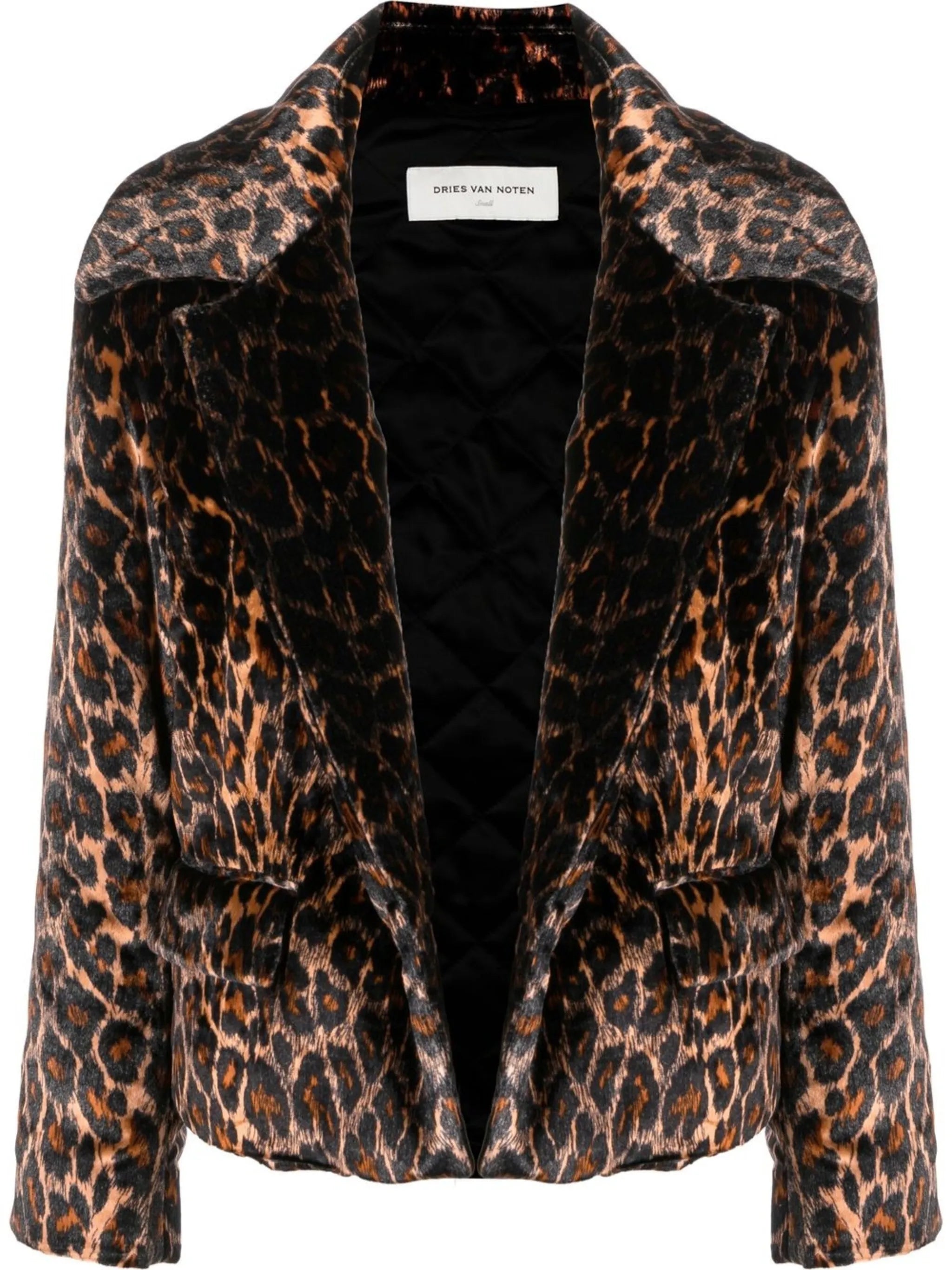 leopard-pattern velvet jacket