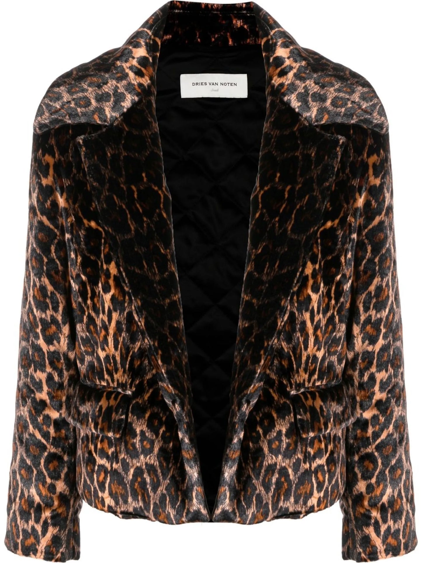 leopard-pattern velvet jacket