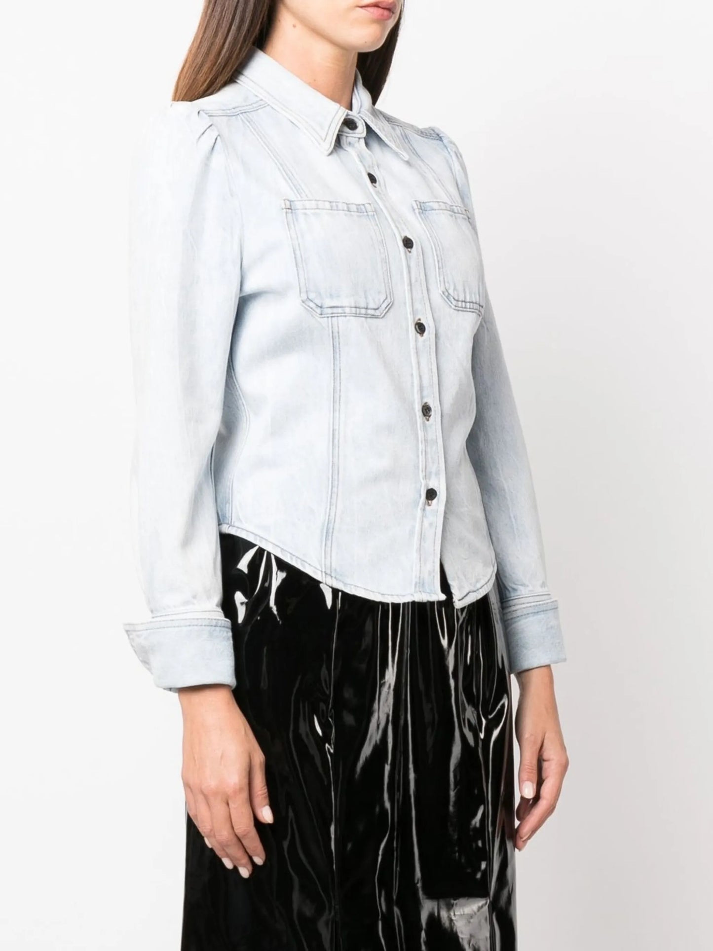 chest-pocket denim shirt