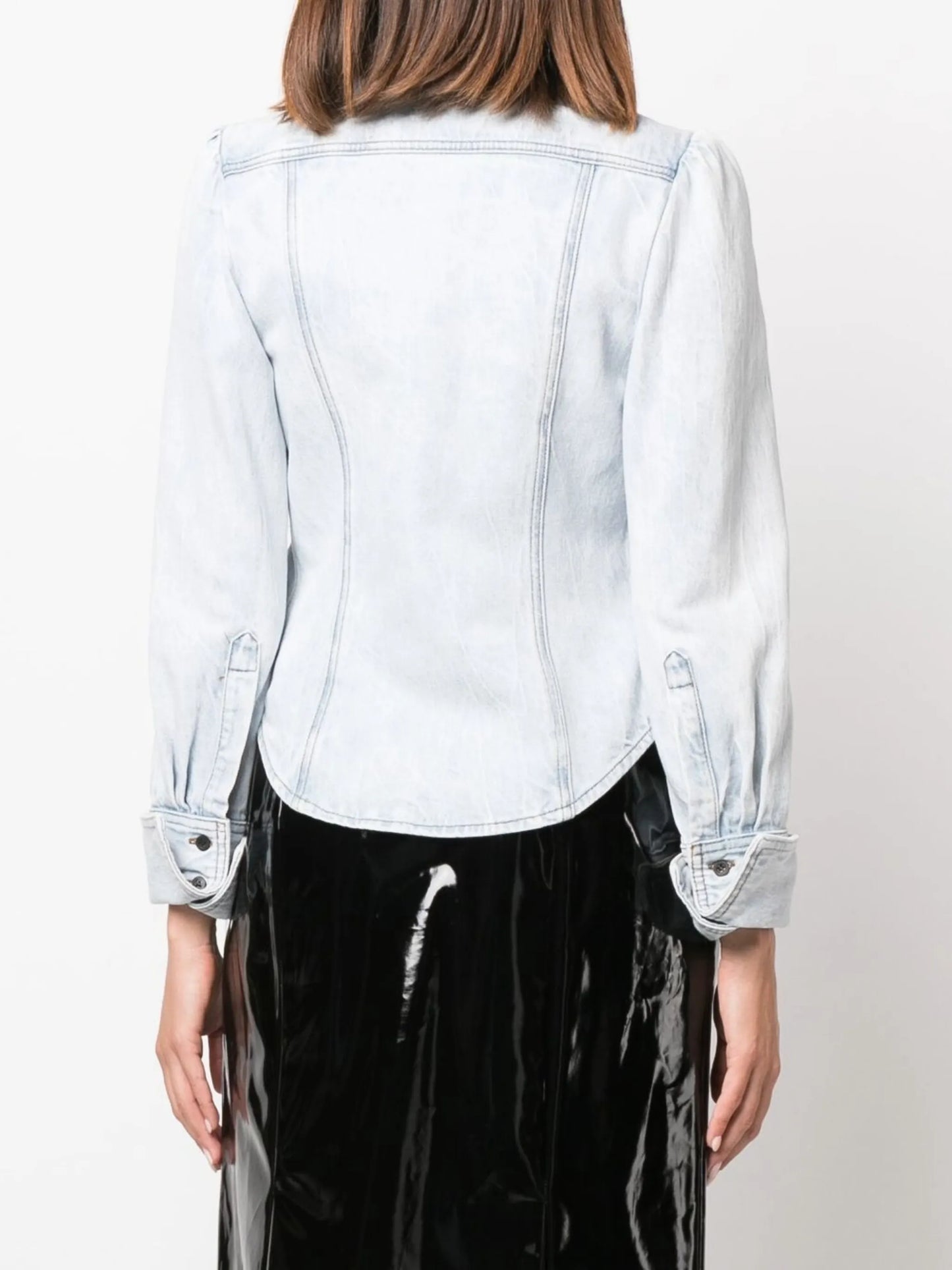 chest-pocket denim shirt
