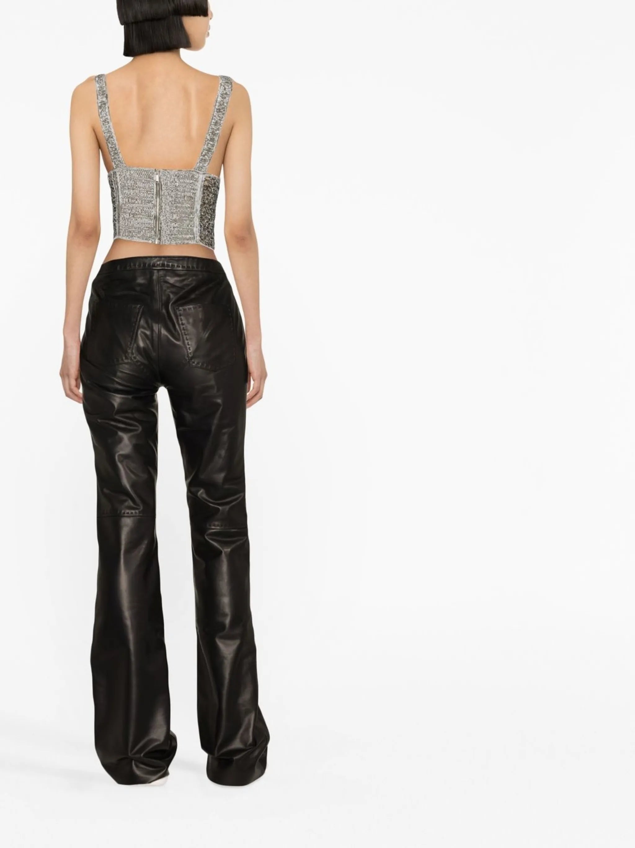 flared leather trousers