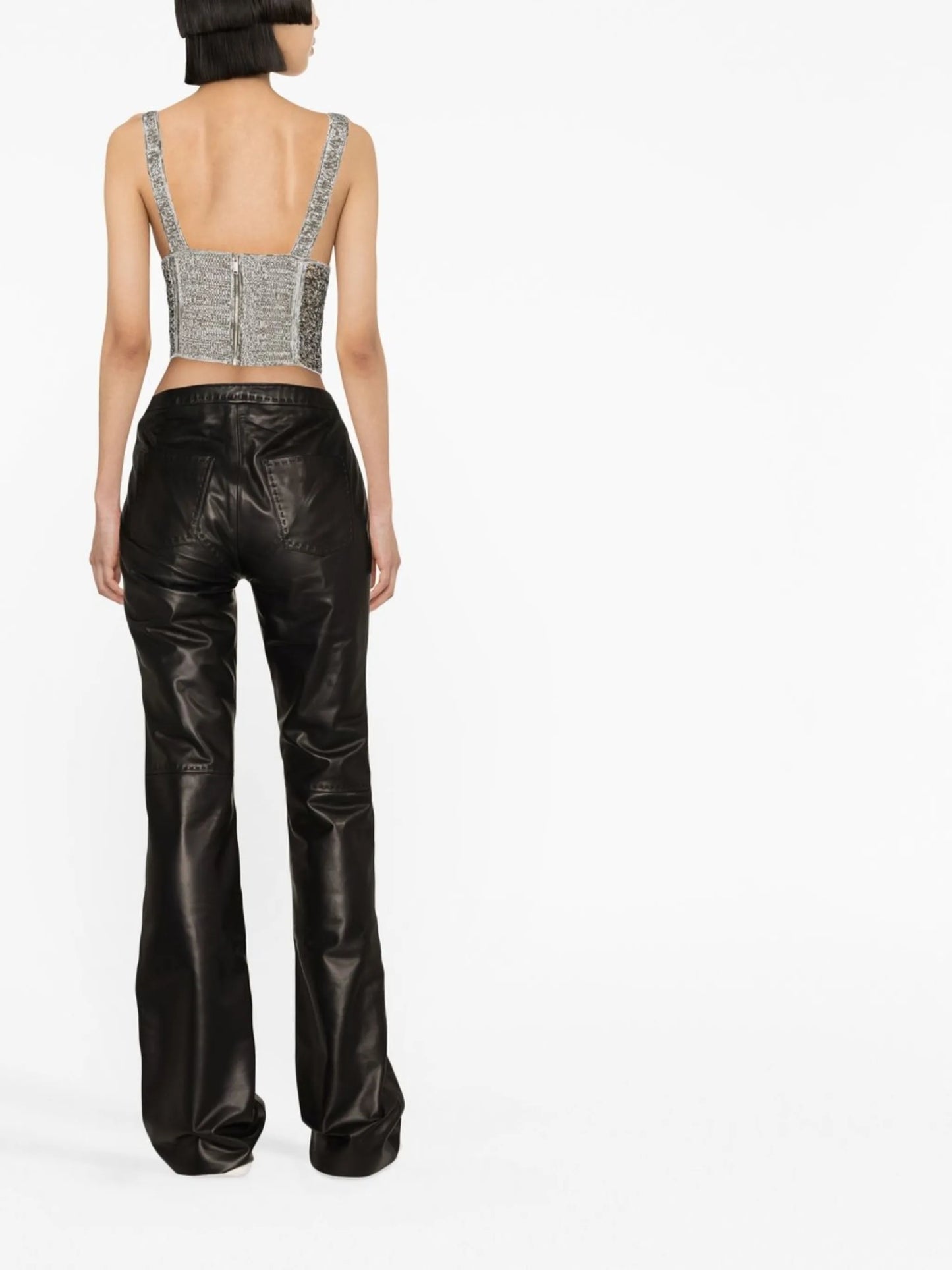 flared leather trousers
