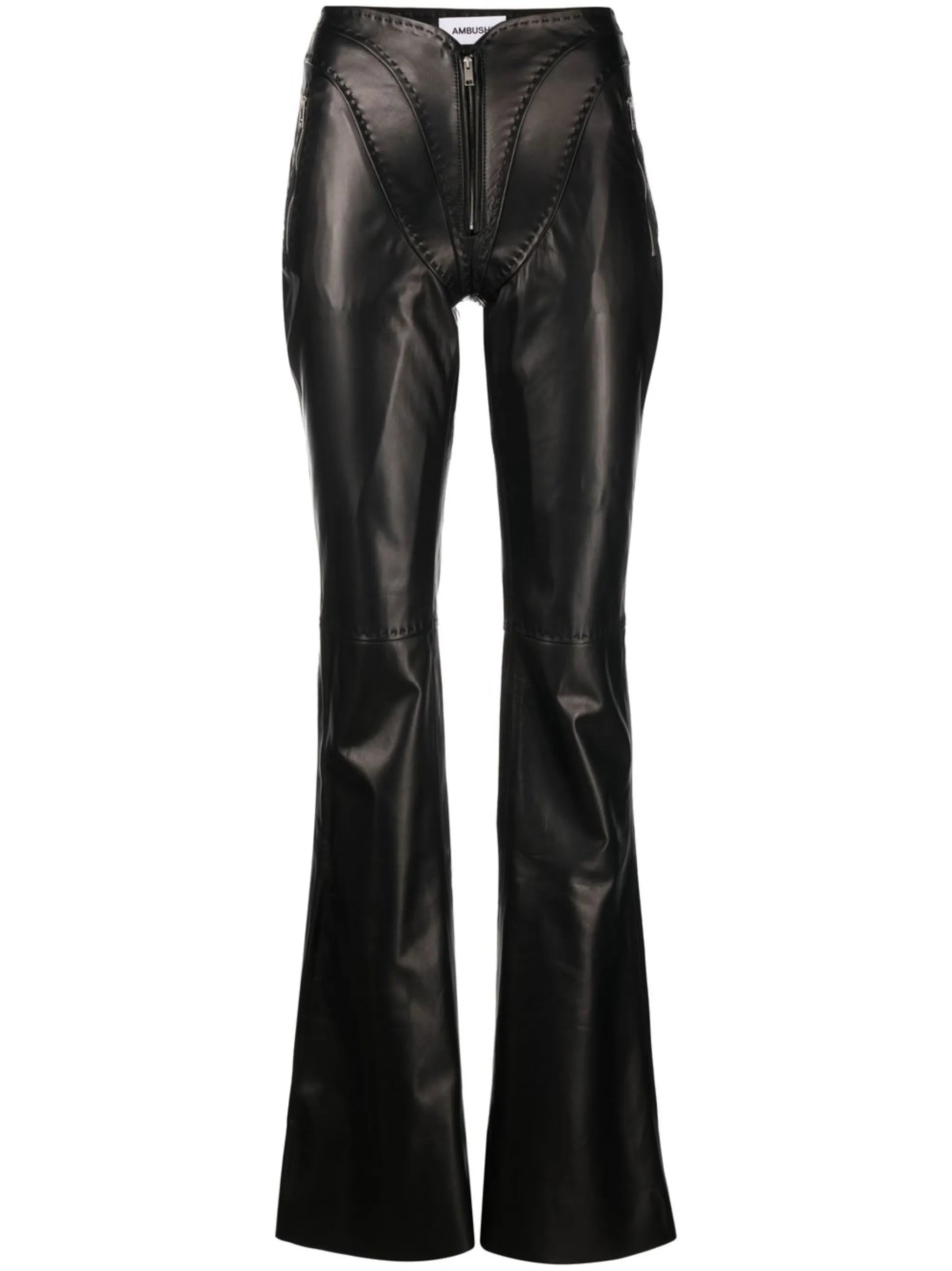 flared leather trousers