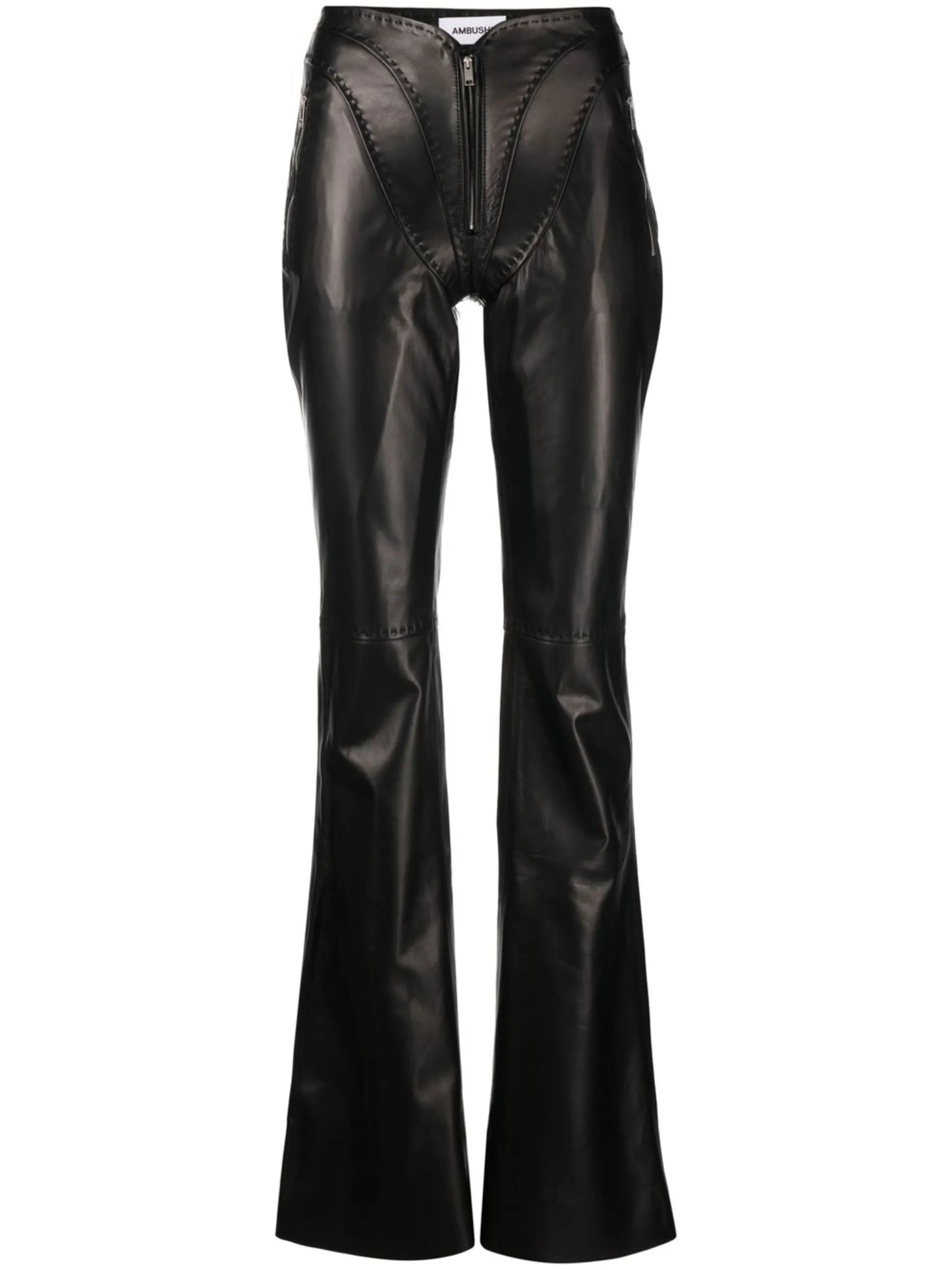 flared leather trousers