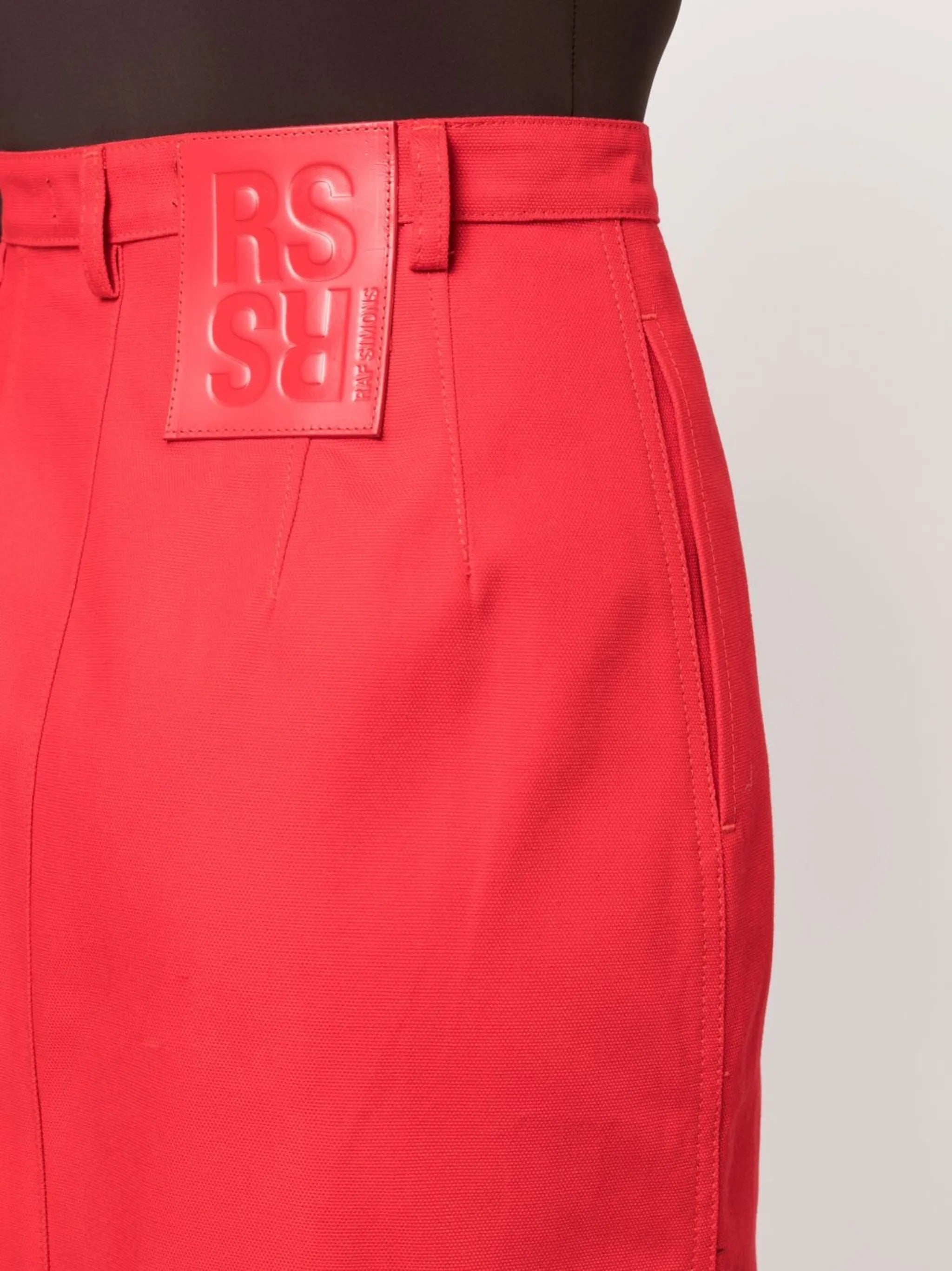 buttoned-up denim midi skirt