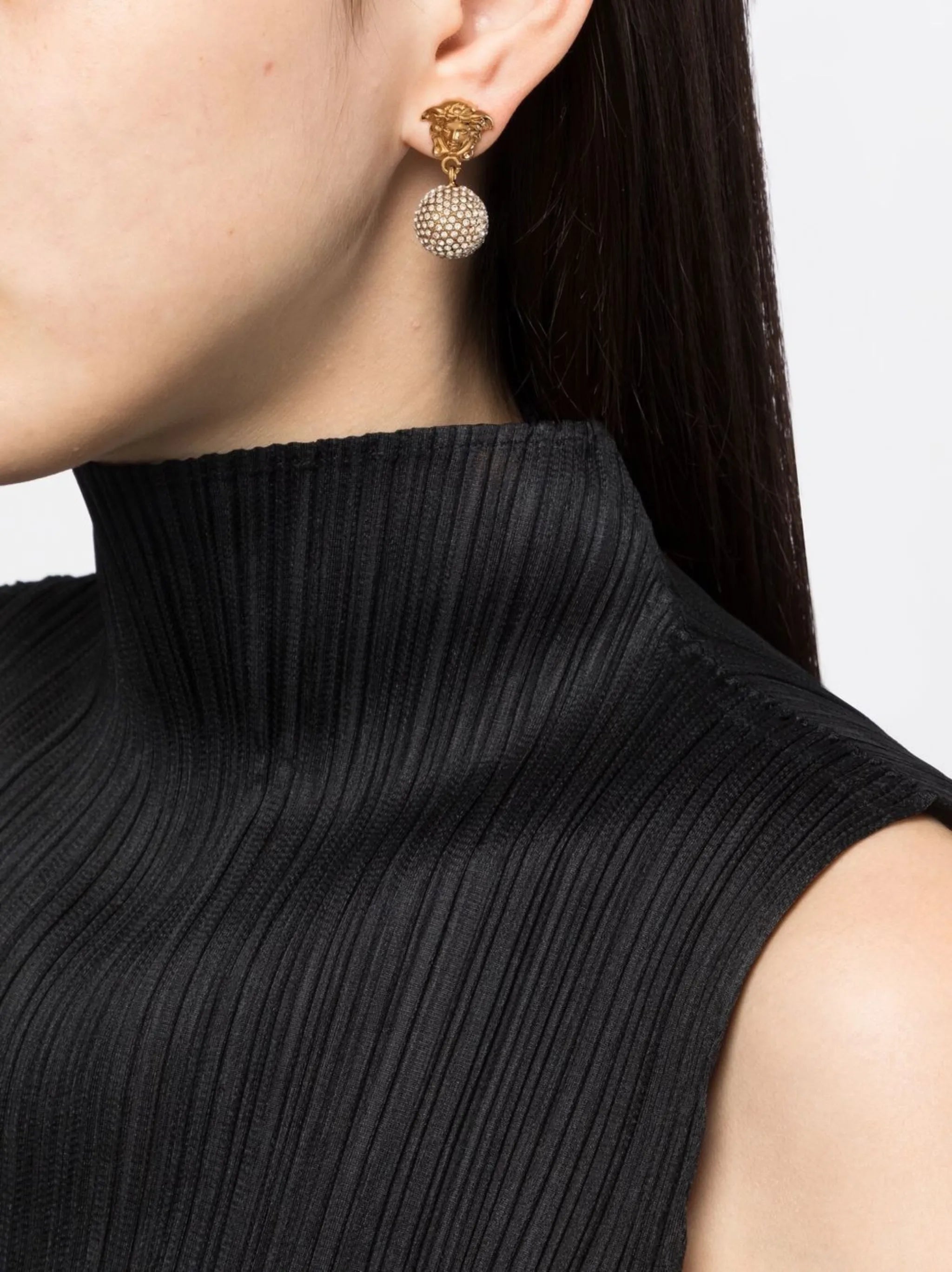 La Medusa crystal-embellishment drop earrings