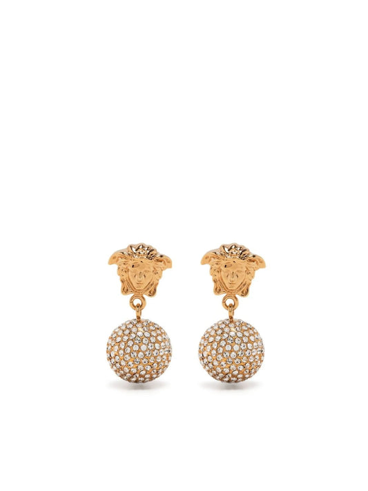 La Medusa crystal-embellishment drop earrings