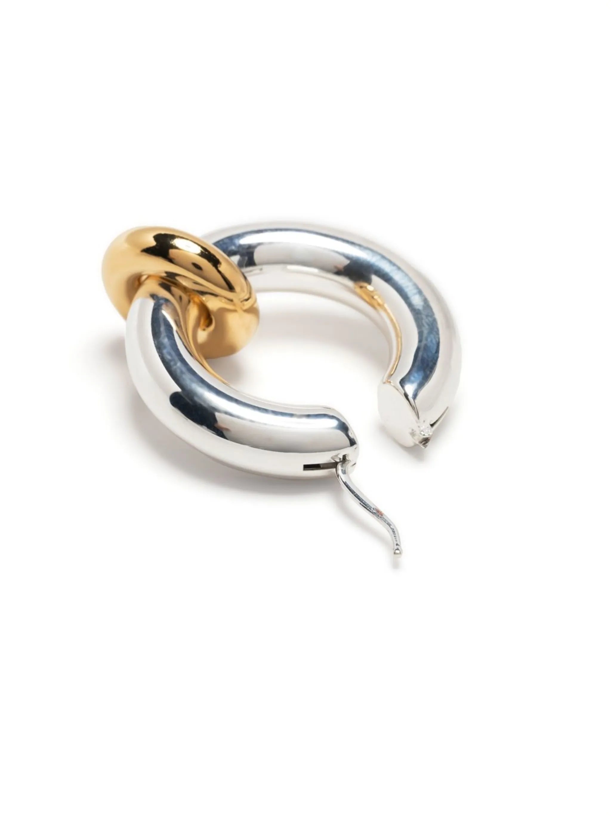 metallic two-tone hoop earrings
